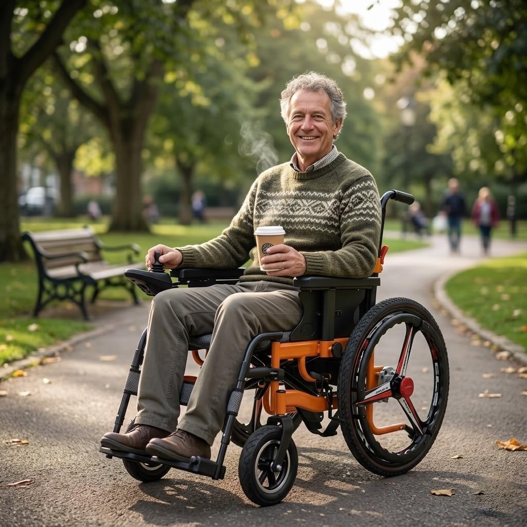 Silla de ruedas eléctrica plegable ligera J04, batt hasta 150 kg, batería de 12 Ah, 20 km de ancho del asiento 50 cm, J04