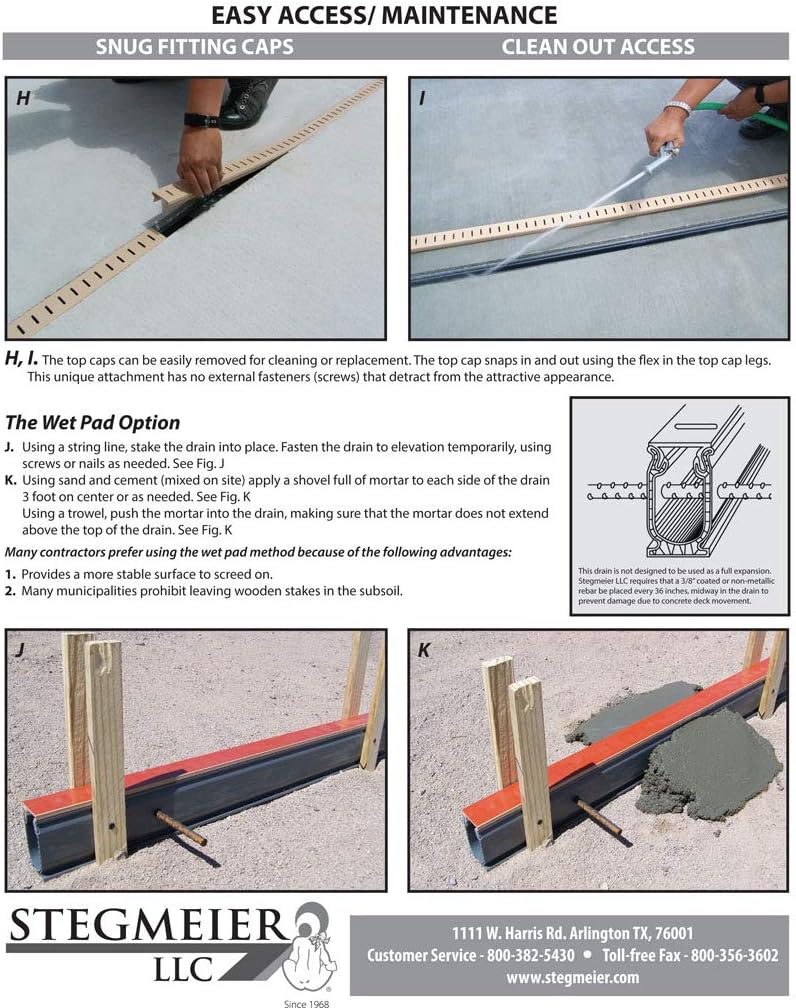 Stegmeier Flowmaster 3 Commercial Drain - Grey (5 ft. Sections) Total: 20 ft. per Carton