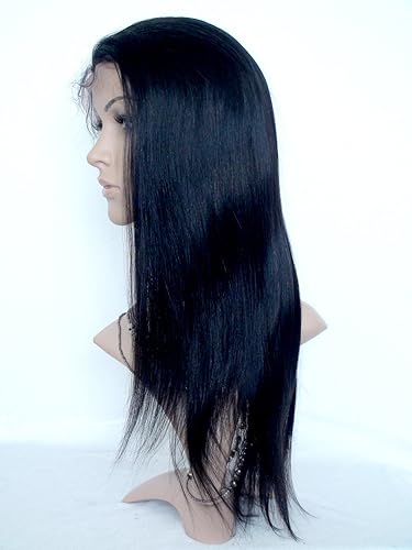 HairPR Pelucas de encaje completo de cabello humano para mujeres negras, cabello indio recto natural, 100% virgen Remy, peluca de cabello humano