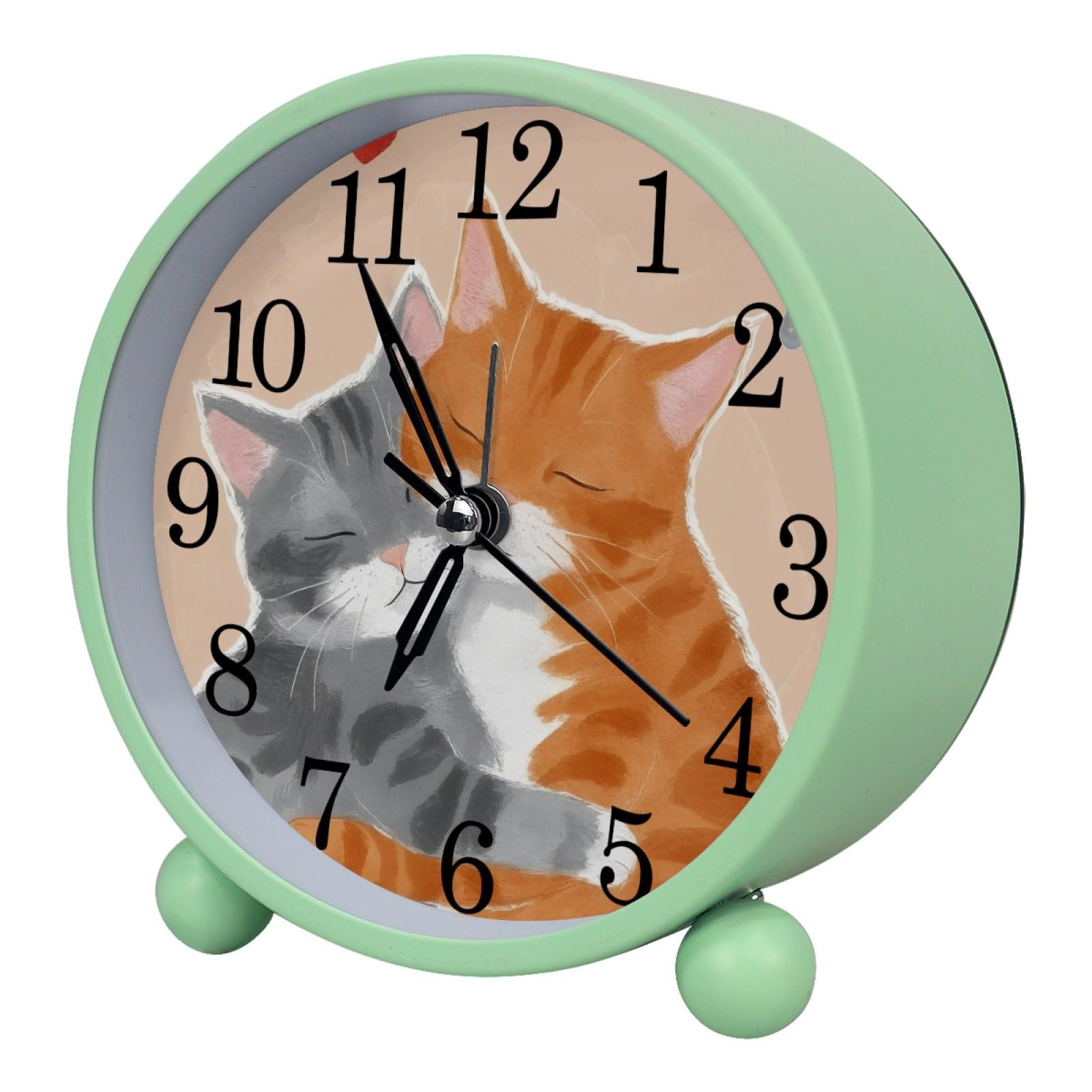 etoenbrc Watercolor Butterfly Silent Analog Alarm Clock Small Battery Operated Clock Slient Plastic Table Clock for Living Room Bedroom Color129