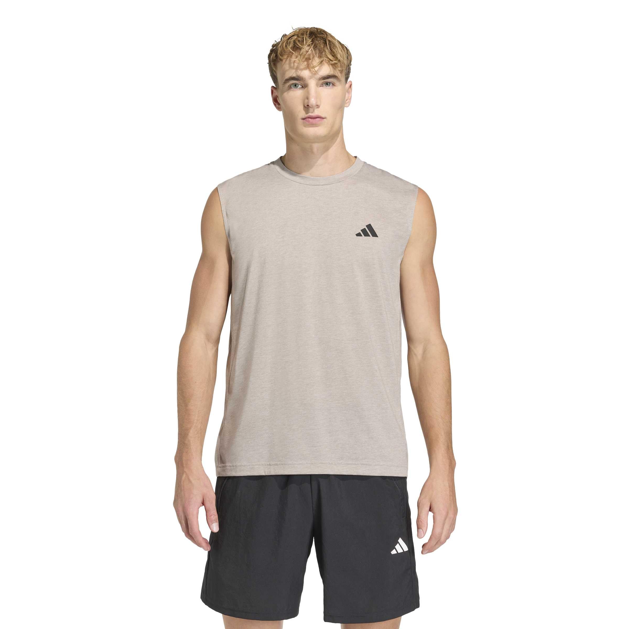 adidas Men's Workout Essentials Feelready Sleeveless Shirt, Medium Grey Heather, S Tall