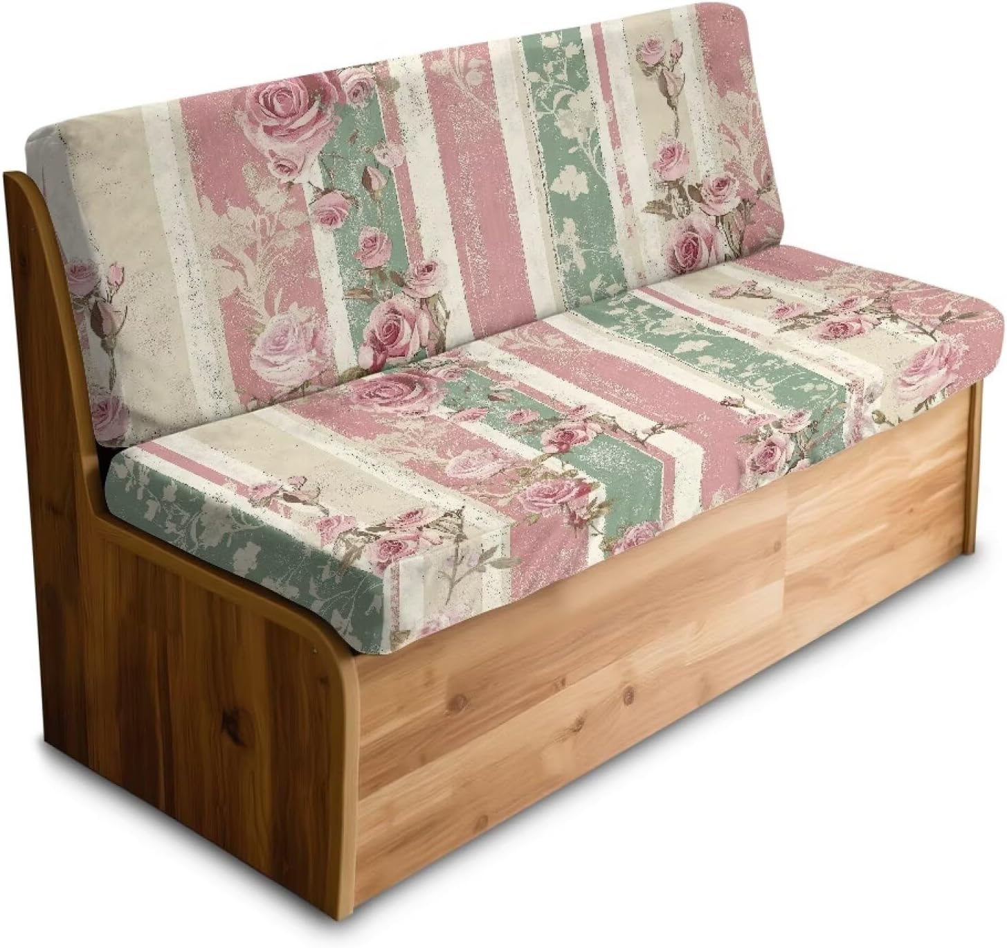 AFPANQZ RV Dinette Cushion Covers Inside Sccessories - Retro Flower Stripe Stretchable Couch Cushion Covers Washable Slip Covers for Loveseat Sofa Slip Covers, Easy to Install