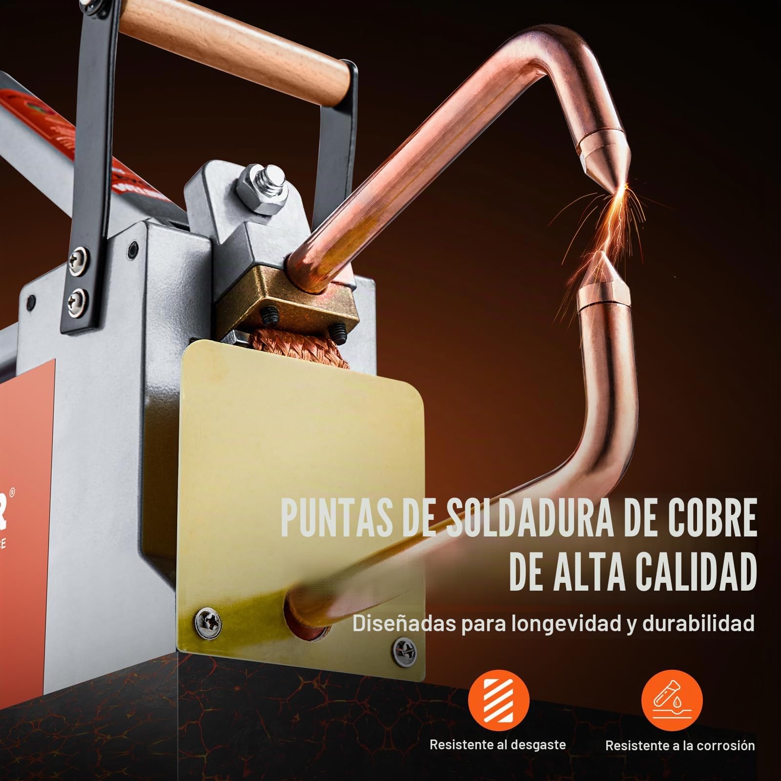 VEVOR Soldadora por puntos portátil, 1/8" de espesor, máquina de soldadura por puntos, capacidad de entrada de 8 kVA, máquina de soldadura por puntos para láminas de acero al carbono, acero inoxidable
