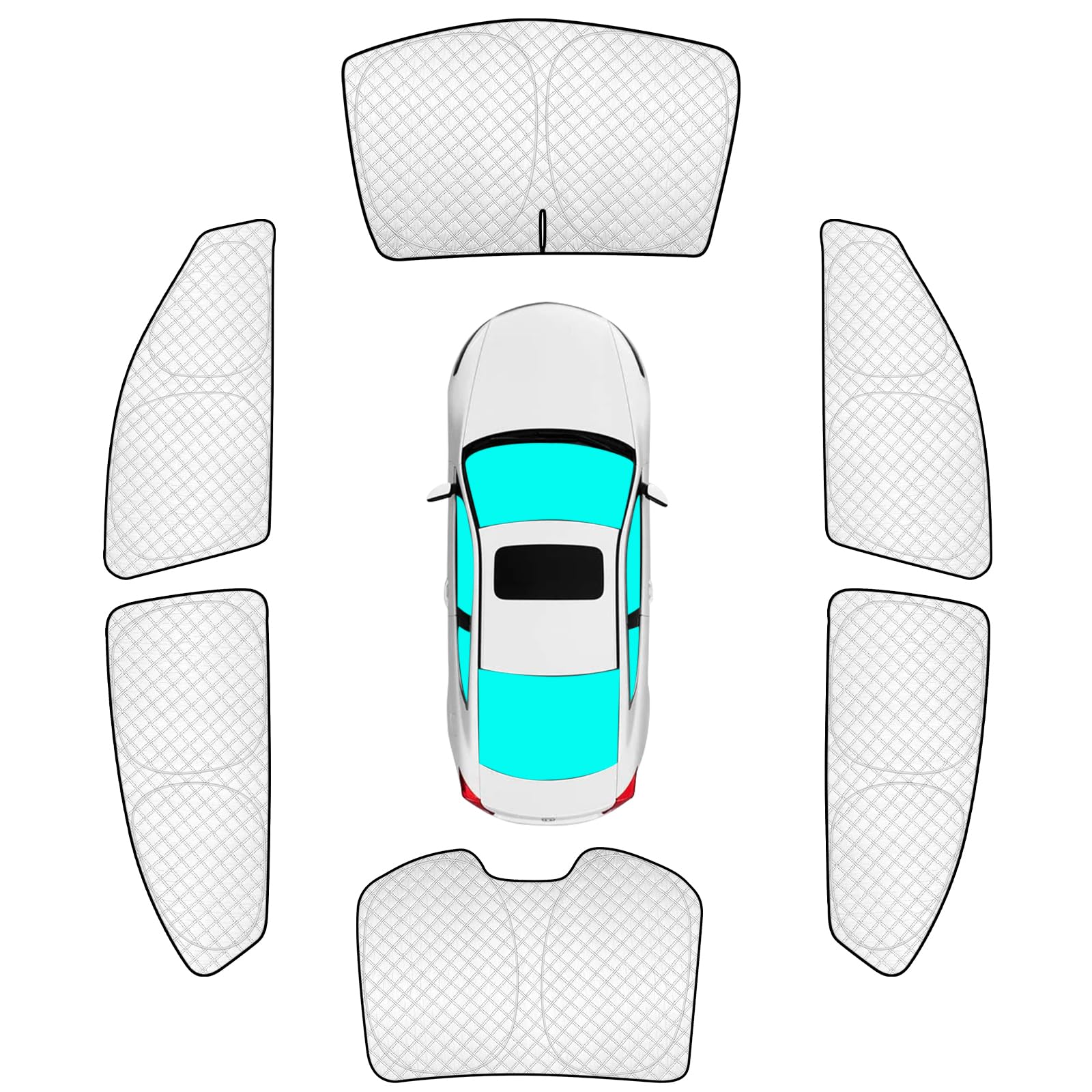 KMF 6pcs Thicken Sun Shades for Honda Accord 2013-2017 Accessories, Car Window Covers Sunshade for Windshield Side Rear, UV Block and Protecting Privacy Blackout for Car Camping Outdoor