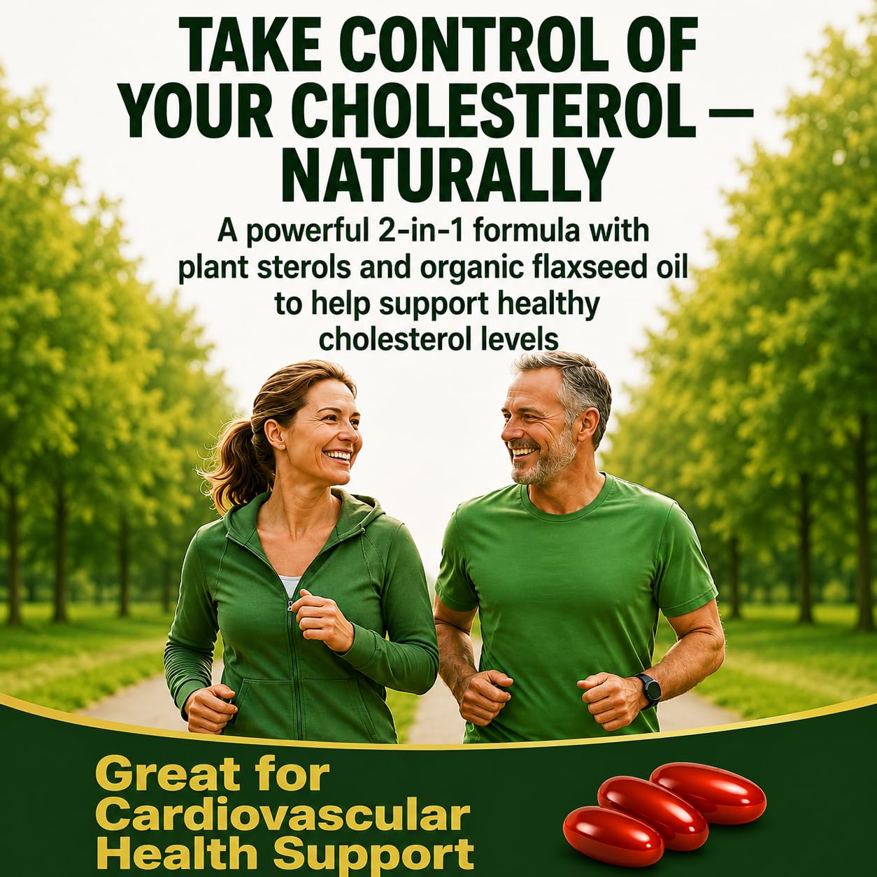 NEW ROOTS HERBAL Plant Sterols and Sterolins Supplement with Organic Flaxseed | Stanols or Phytosterols for Cholesterol Support with Source of Omega-3s (120 Softgels) — Amazon image 2