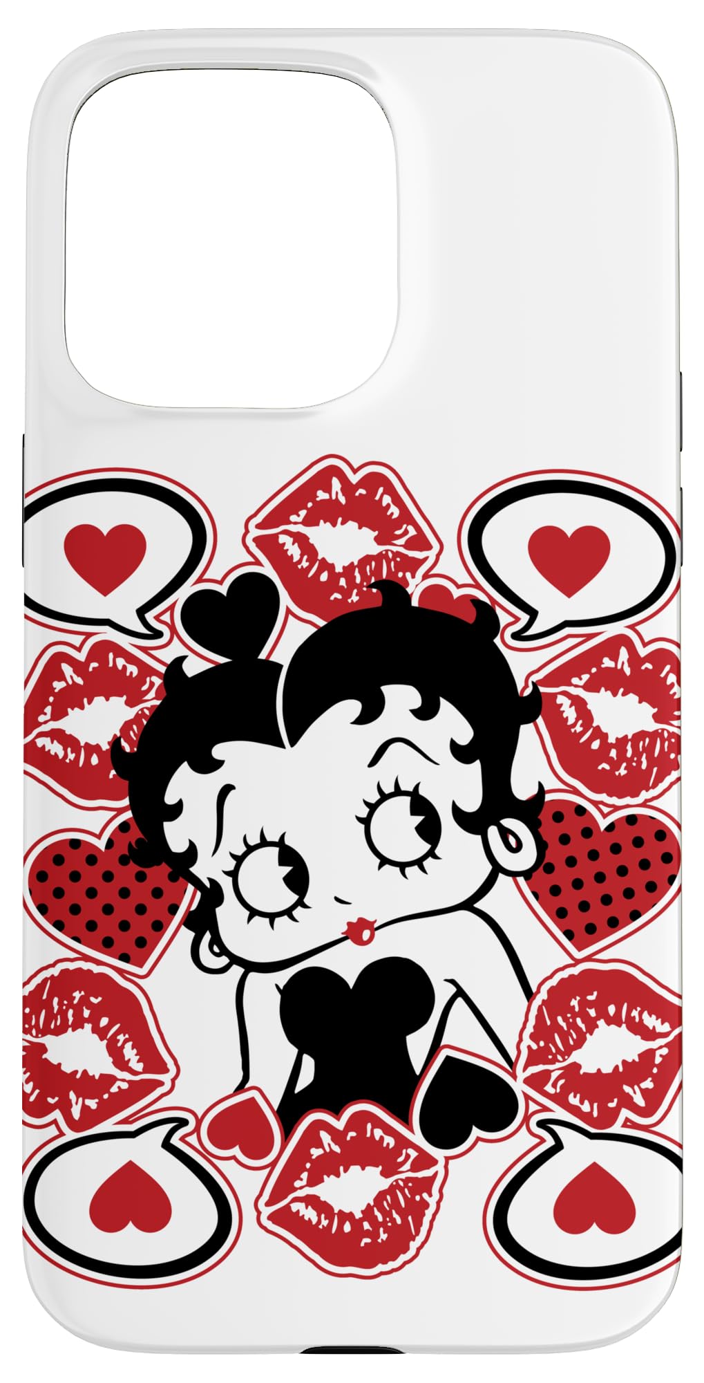 Betty Boop Lips & Hearts Case for iPhone 15 Pro Max