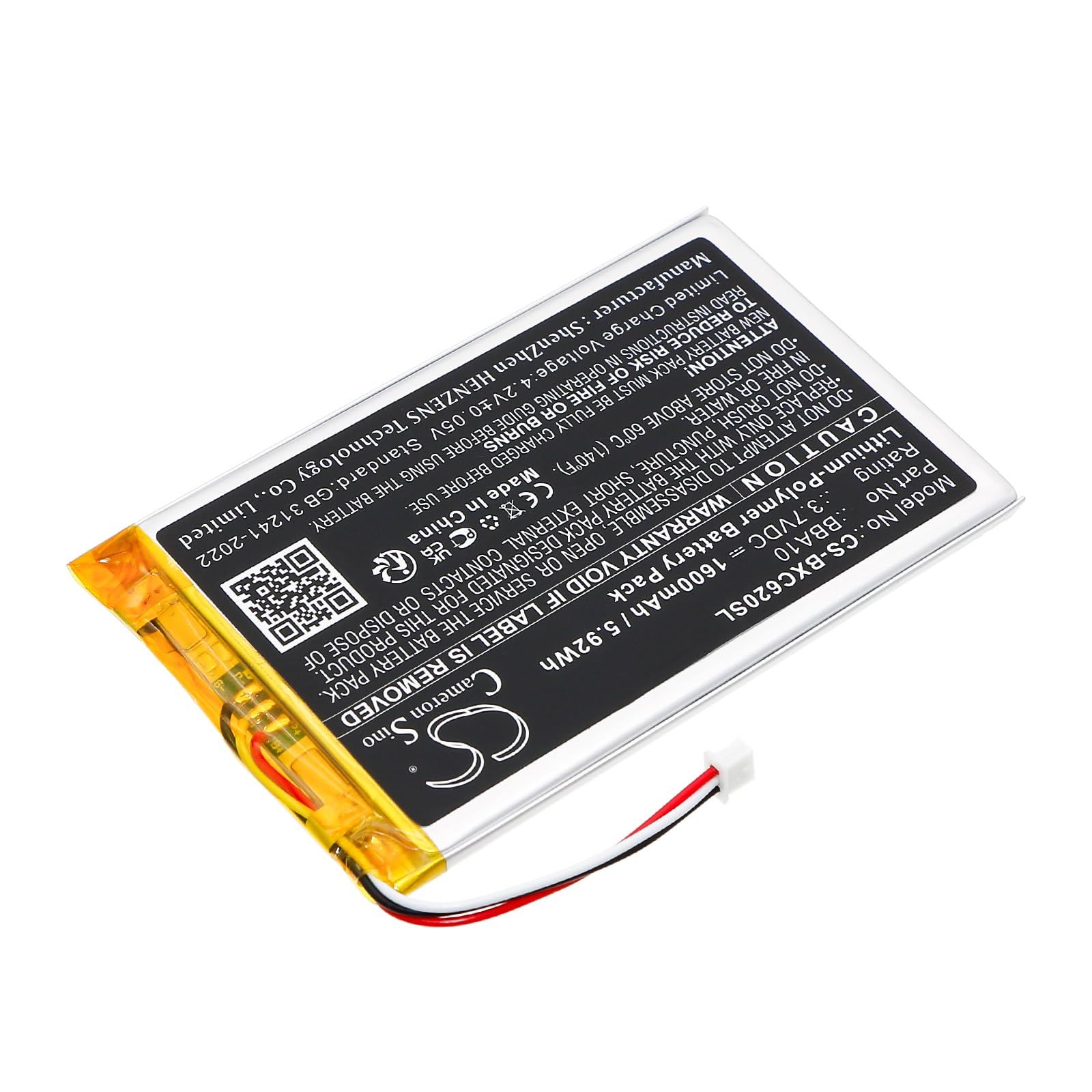 TECHTEK Batería 1600mAh Compatible con [Onyx] BOOX 60, BOOX i62M Victoria, i62ML sustituye 355585, BBA10