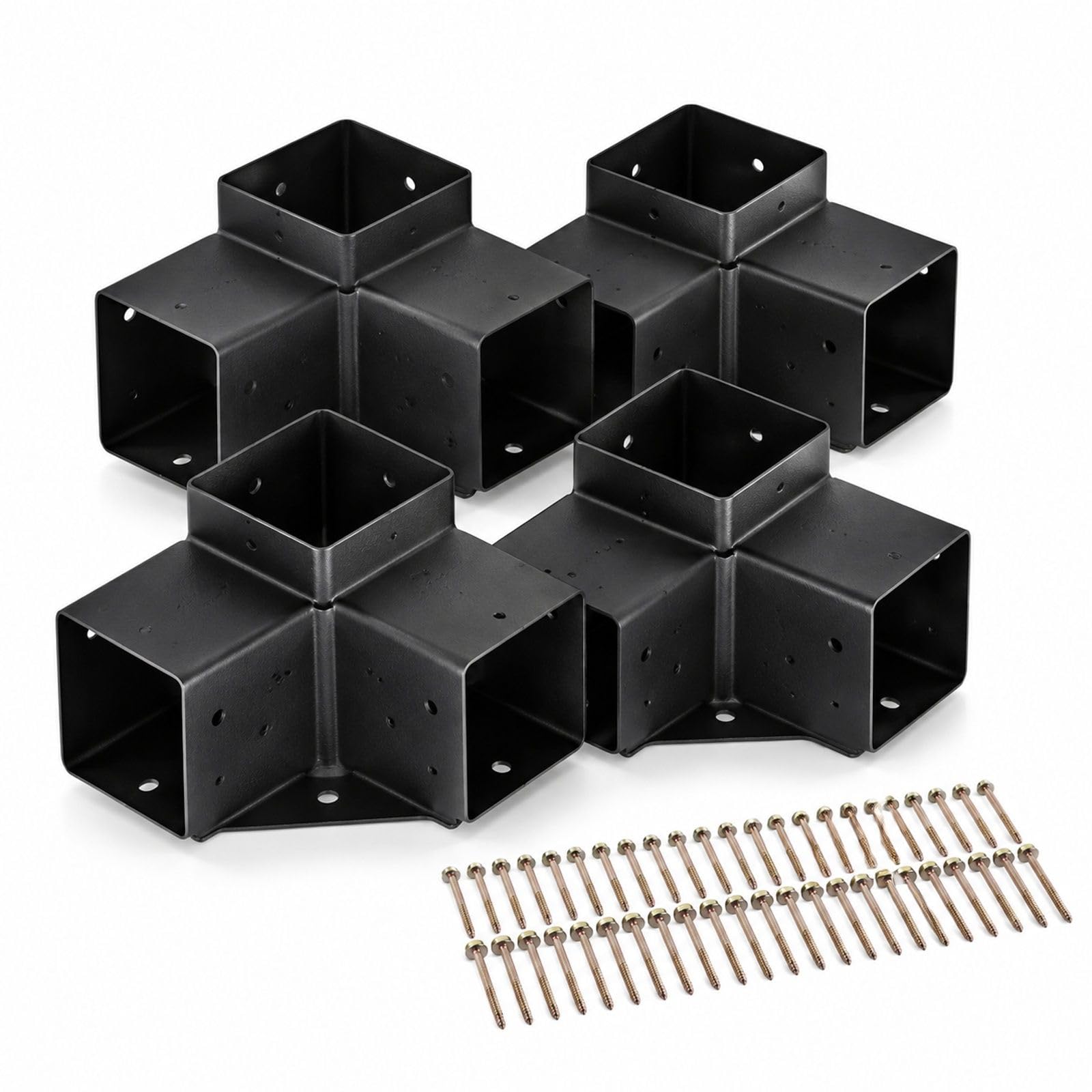 4er-Set 3-Wege-Pergola-Winkelverbinder für Holzbalken