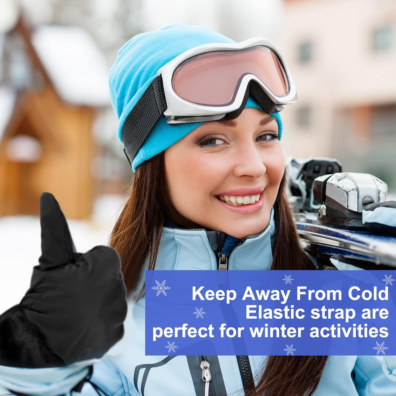 Eurzom 2 Pair Women's Waterproof Touchscreen Ski Gloves Winter Ski Snow Snowboarding Gloves Windproof Snow Accessories