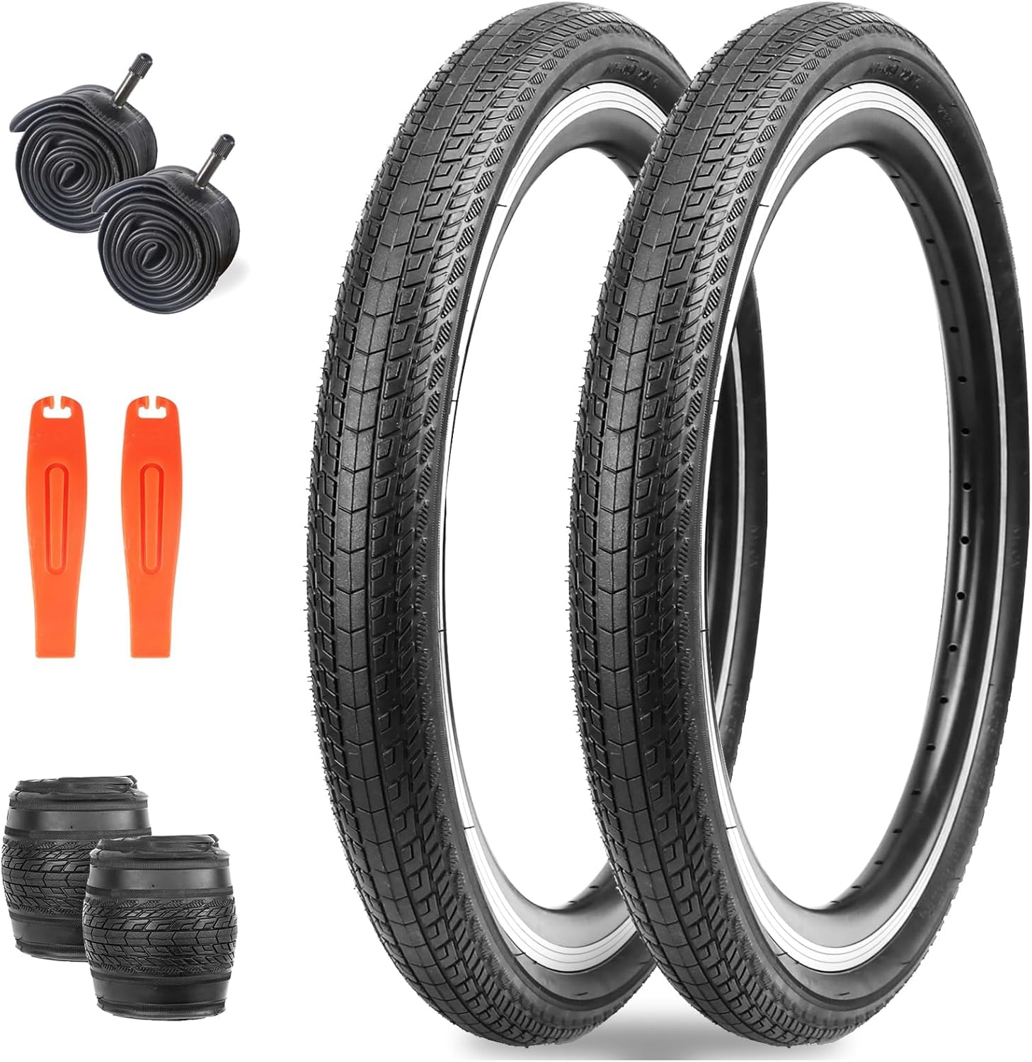 ZUKKA 2er-Pack Faltbarer 20/24/26 Zoll Reifen 20/24/26x1.75 Mantel Fahrrad Ersatzreifen Klappbarer für Fahrrad,MTB Mountain Ersatz für Mountainbike Kinderfahrrad, Crusier Bike, Commuter Bike