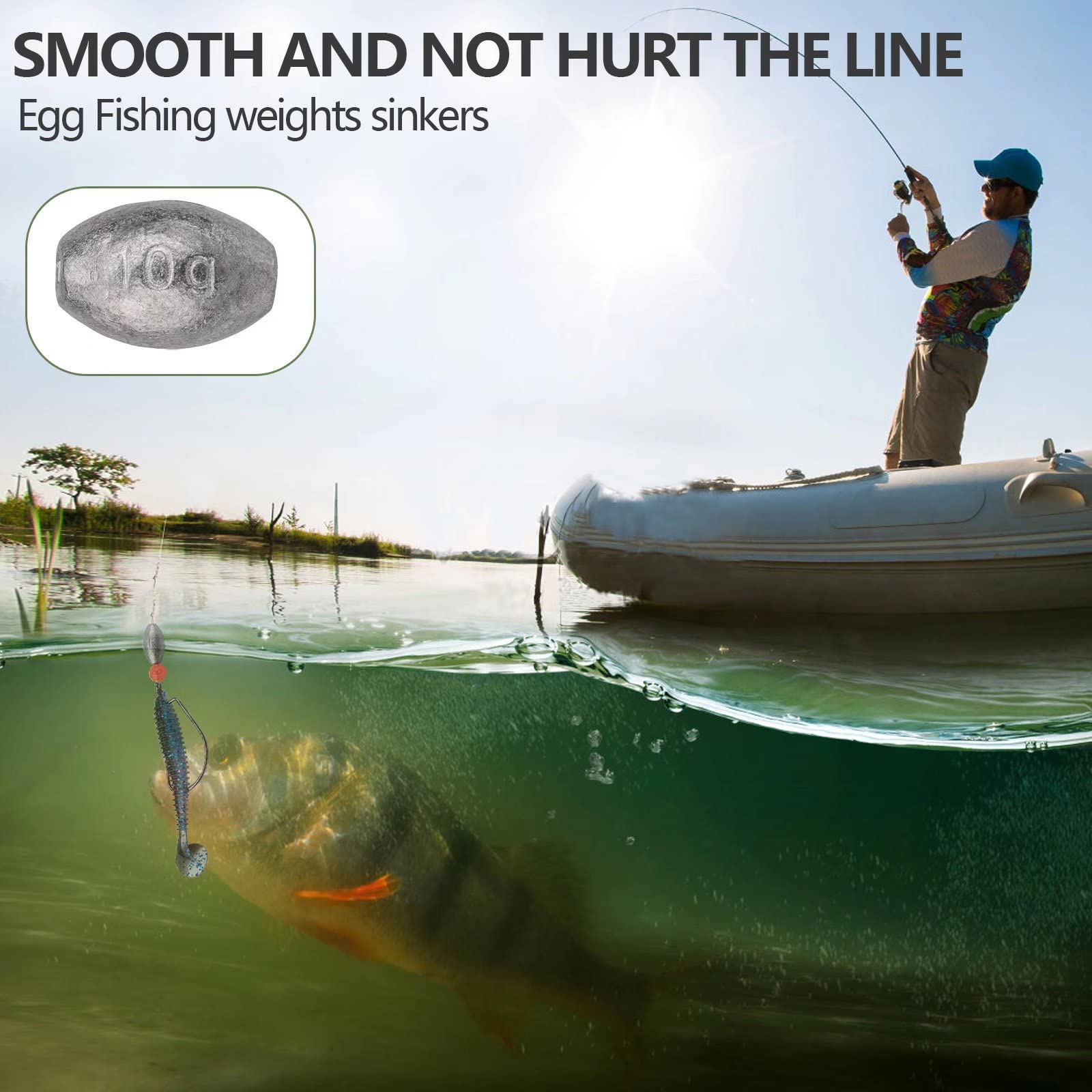 THKFISH Texas and Carolina Fishing Rig - Bass Fishing Bullet-Weights, Sinkers, Hooks, Rolling Barrel Swivels, Beads, Rings - 339pcs Tackle Kit