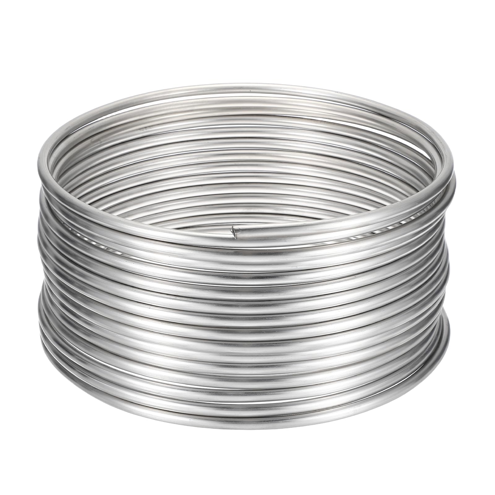 sourcing map Stainless Steel Tubing Coil, 1/64" Wall Thickness 3/8" OD x 49.21 ft Industrial 304 Stainless Steel Coil Tube, Flexible Welded Steel Tubing Round Metal Pipe, Silver Tone