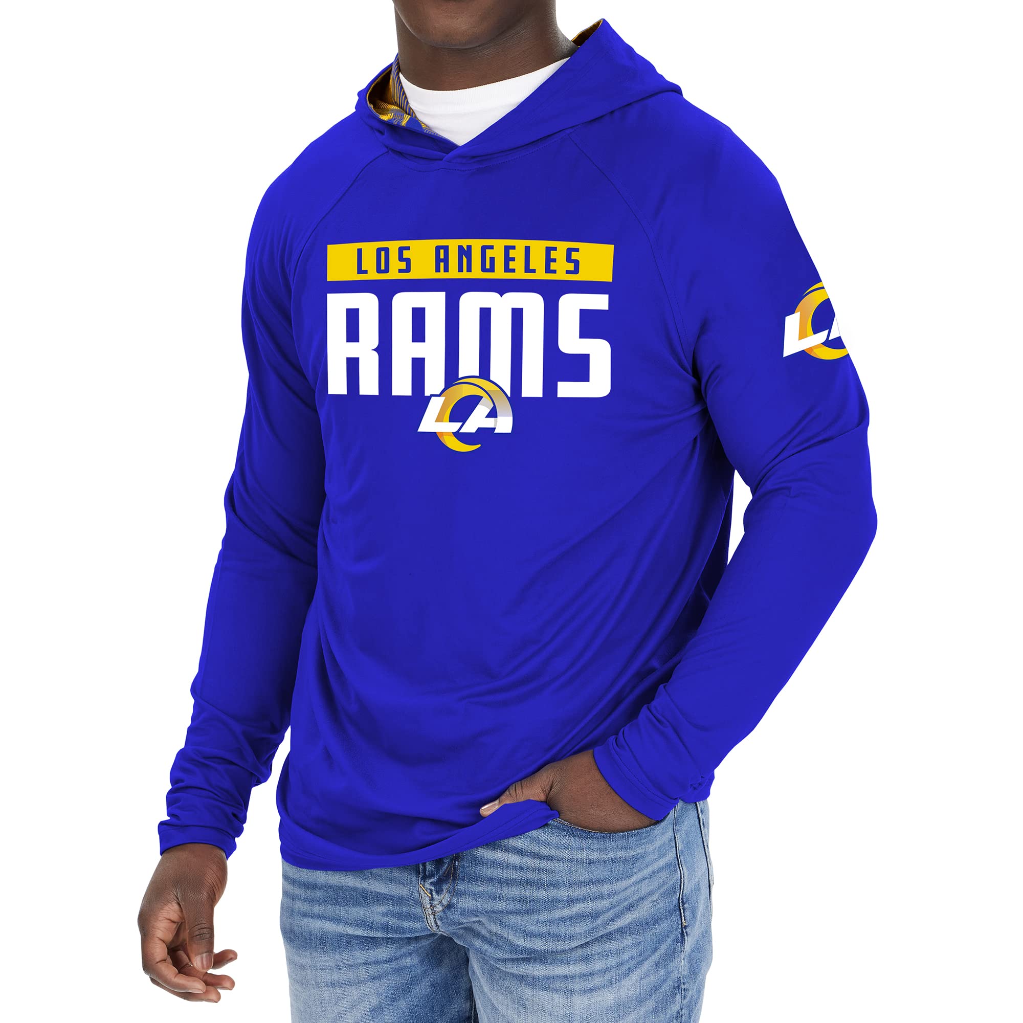 Zubaz NFL Football Men's Solid Team Hoodie with Camo Lined Hood and Sleeve Graphic — view 101