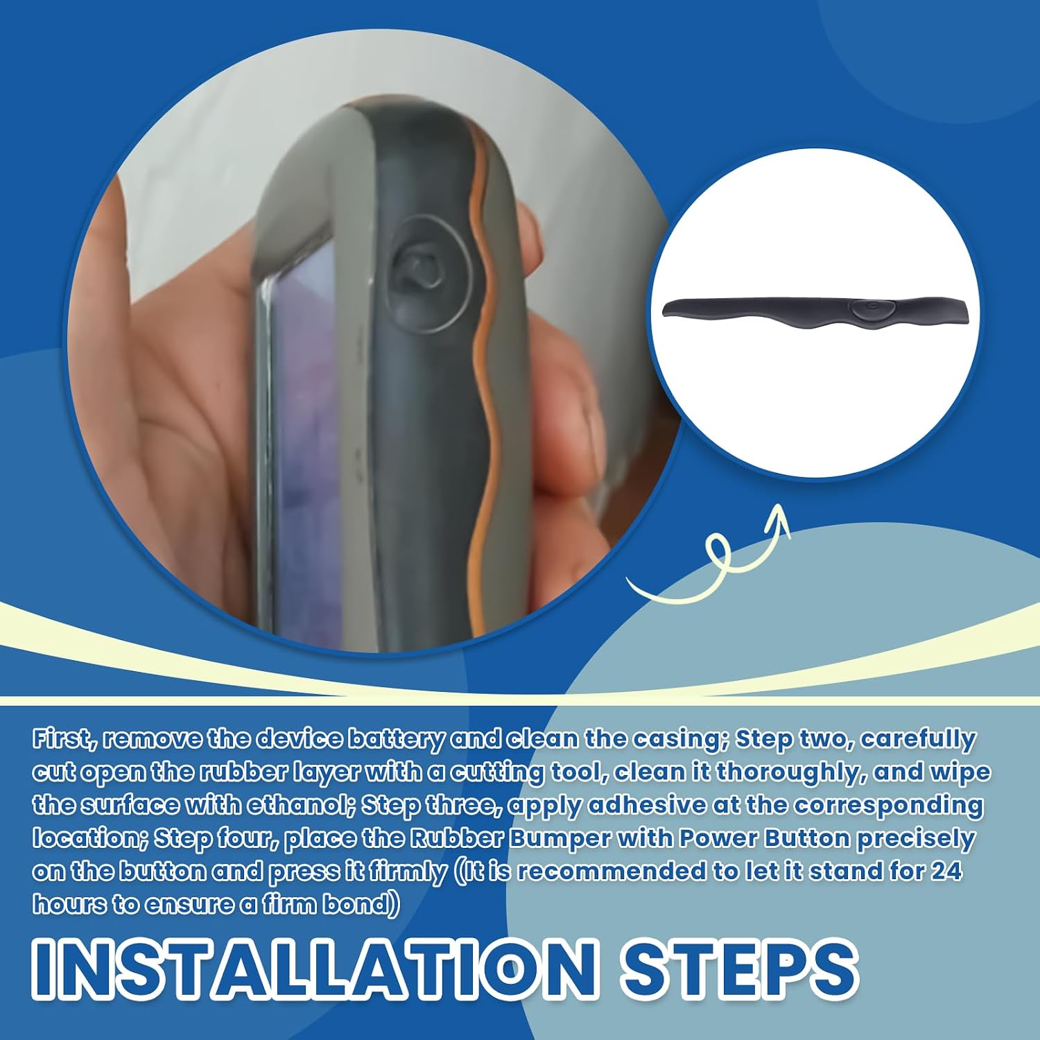 1Pc GP03264 Rubber Bumper with Power Button,Black,Waterproof
