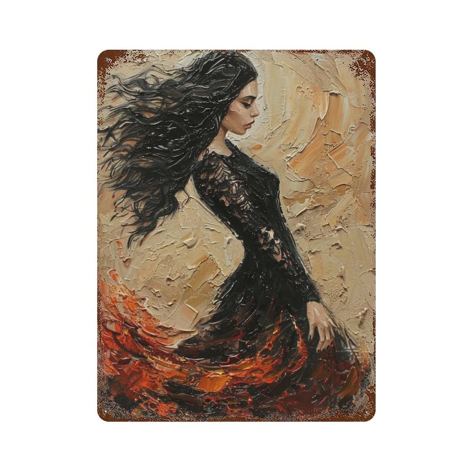 HDURYEYRYY Scarlet Dance Whirl 02 Wall Retro Iron Vintage Art Metal Tin Sign Poster Modern Home Cofffee Club Art Bar Shop Decor 40x30cm