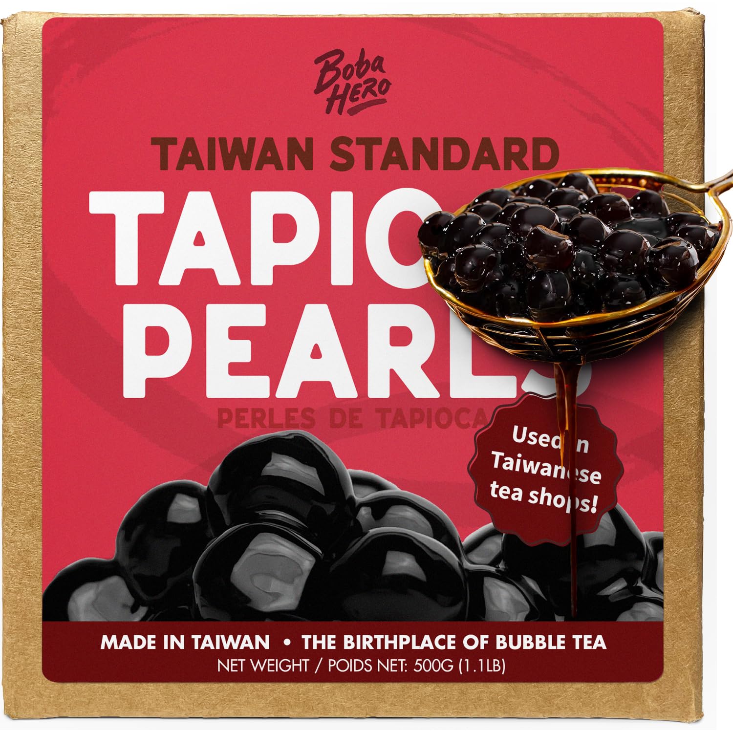 Tapioca Pearls 500g/1.1lb, Taiwan Standard, Black, Sugar Free, Add
