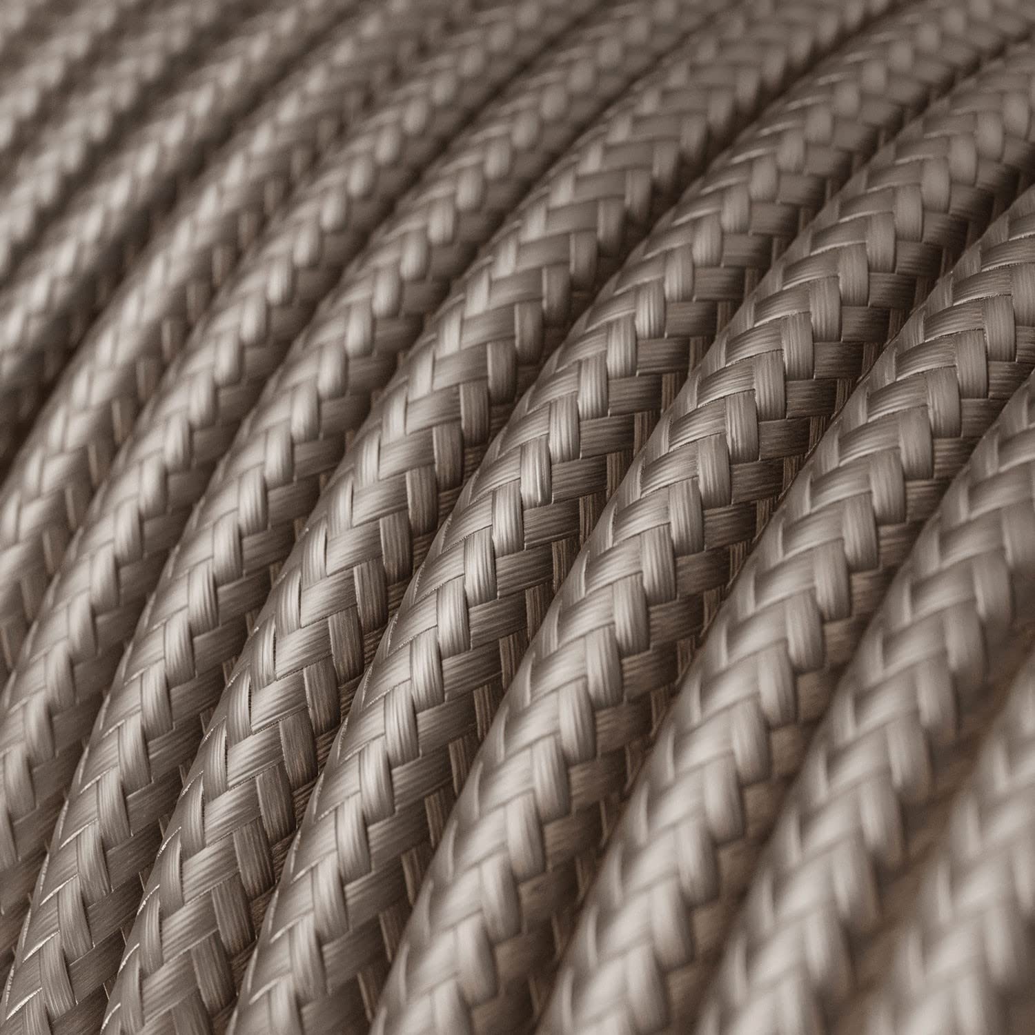 Creative-Cables L'originale cavo elettrico rivestito in tessuto 2 x 0,75 mm² (20 m, Cipria RM27) – Rotondo, effetto seta – Sicurezza certificata, made in Italy