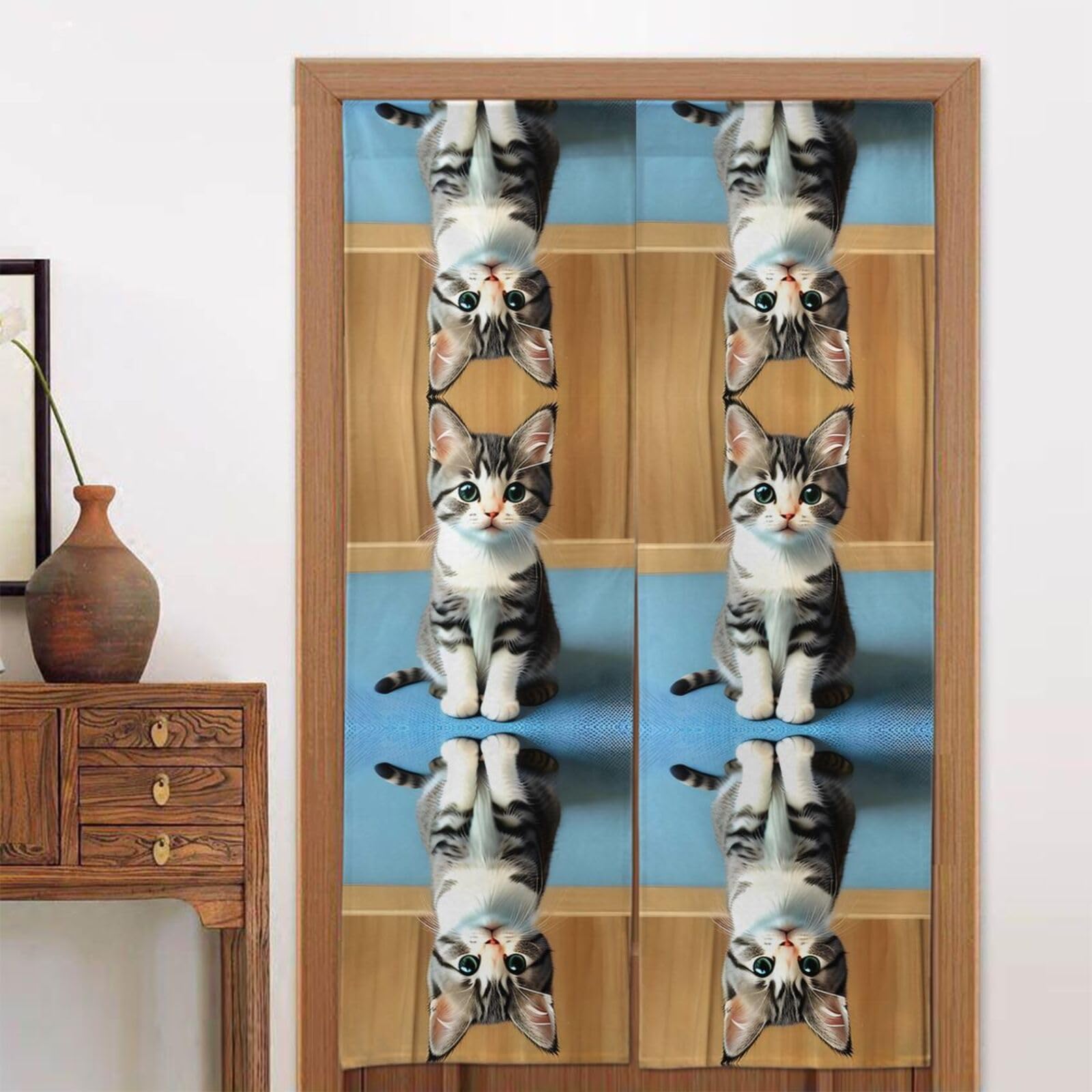 CNTDBU Bedroom kitten Door Curtain 34x56 Inch-Room Divider Panel for Privacy, Entryway Screen for Kitchen Bedroom