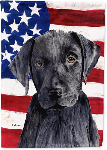 Miniatura 49 de Caroline's Treasures SS4017GF Bandera de Estados Unidos con Bulldog Inglés para jardín, bandera decorativa para patio exterior, patio, parterres,