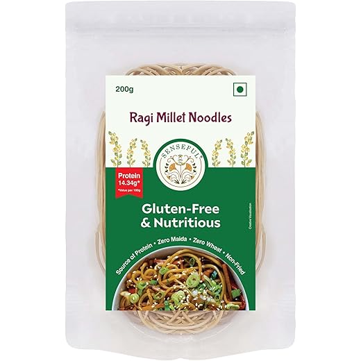 SENSEFUL Ragi Noodles - Gluten-Free High Protein - 200 gm