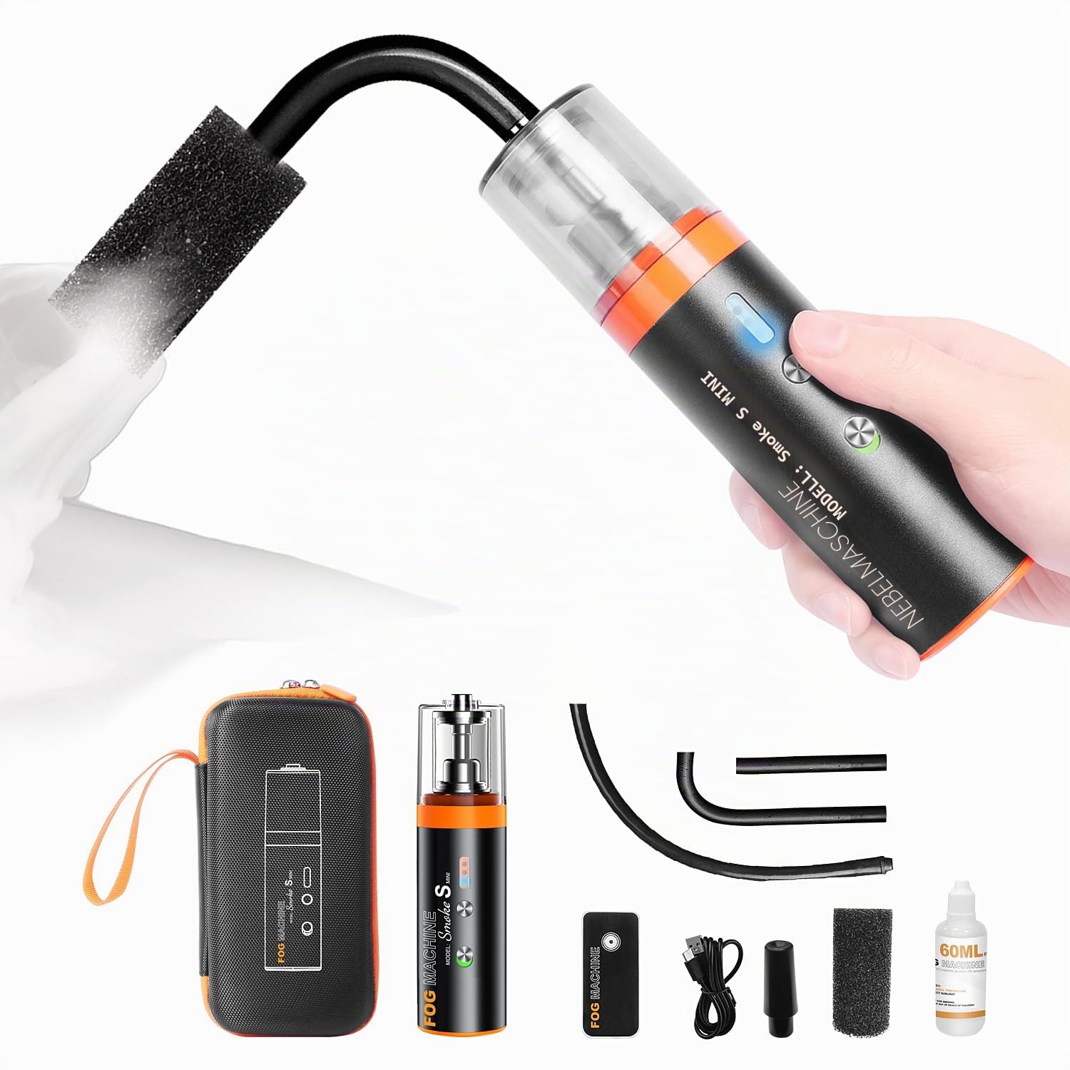 LENSGO Smoke S Mini Nebelmaschine, Tragbare Rauchmaschine mit Fernbedienung, Nebelmaschine klein Fogger für Fotografie, Veranstaltungen im Freien, Partys, Bühneneffekte, Halloween oder Hochzeiten