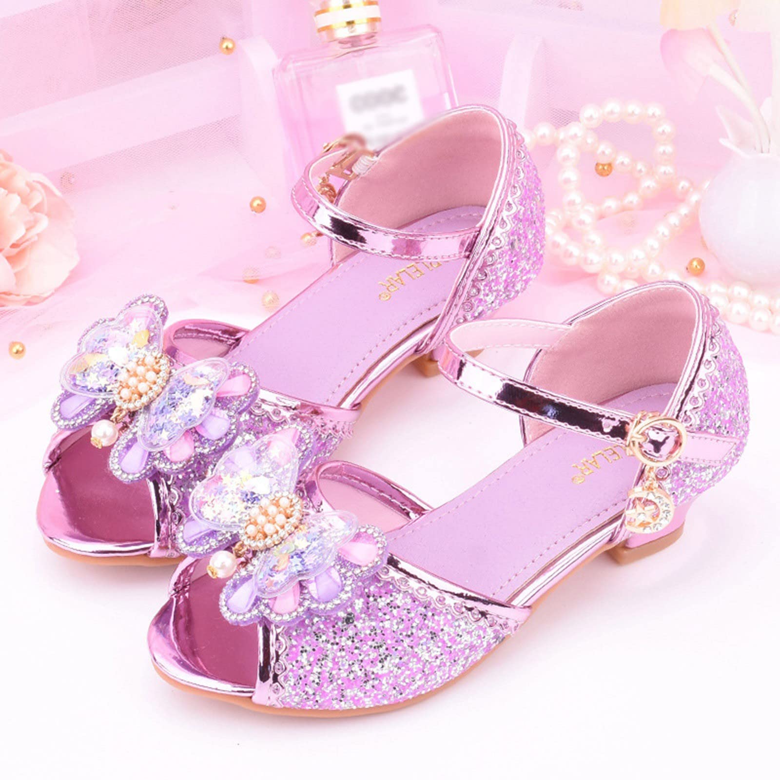 Zapatos de princesa para niña, sandalias de lentejuelas, elegantes, zapatos de ballet, zapatos de boda, zapatos de tacón, zapatos de tacón, zapatos de fiesta, zapatos escolares, bailarinas, cosplay