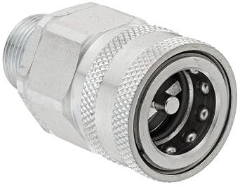 Snap-Tite VHC12-12M Zinc-Plated Steel H-Shape Quick-Disconnect Hose Coupling, Sleeve-Lock Socket, 3/4" NPTF Male x 3/4" Coupling Size