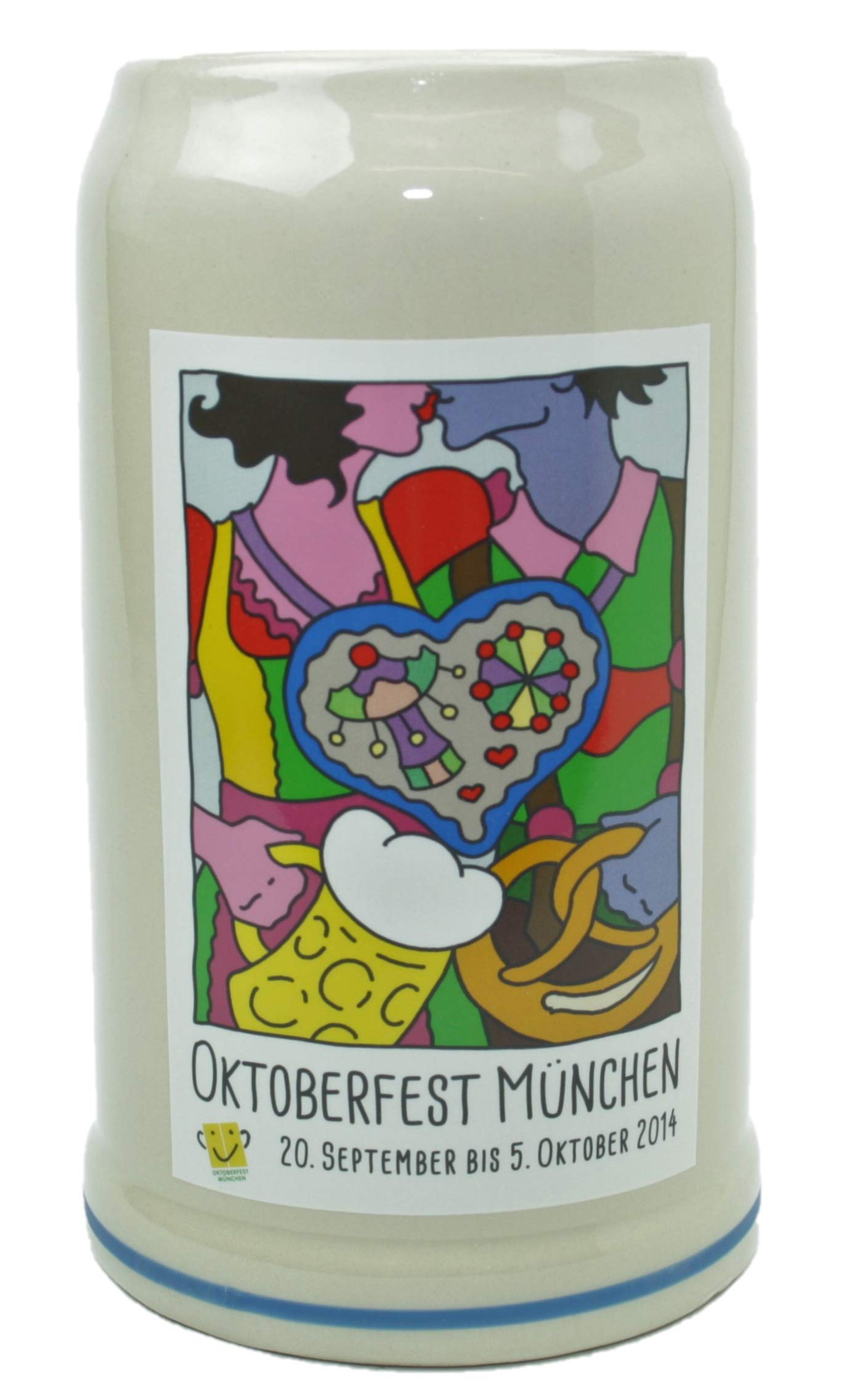 Boccale originale Oktoberfestkrug 2014 I, brocca annuale I Wiesnkrug I da collezione, confezione originale