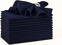 Vista 20 de Servilletas de tela de Palisa para cena con detalle de orilla y esquinas ingletadas, juego de 4 (45.7 x 45.7 cm) Azul marino - Servilletas de cena