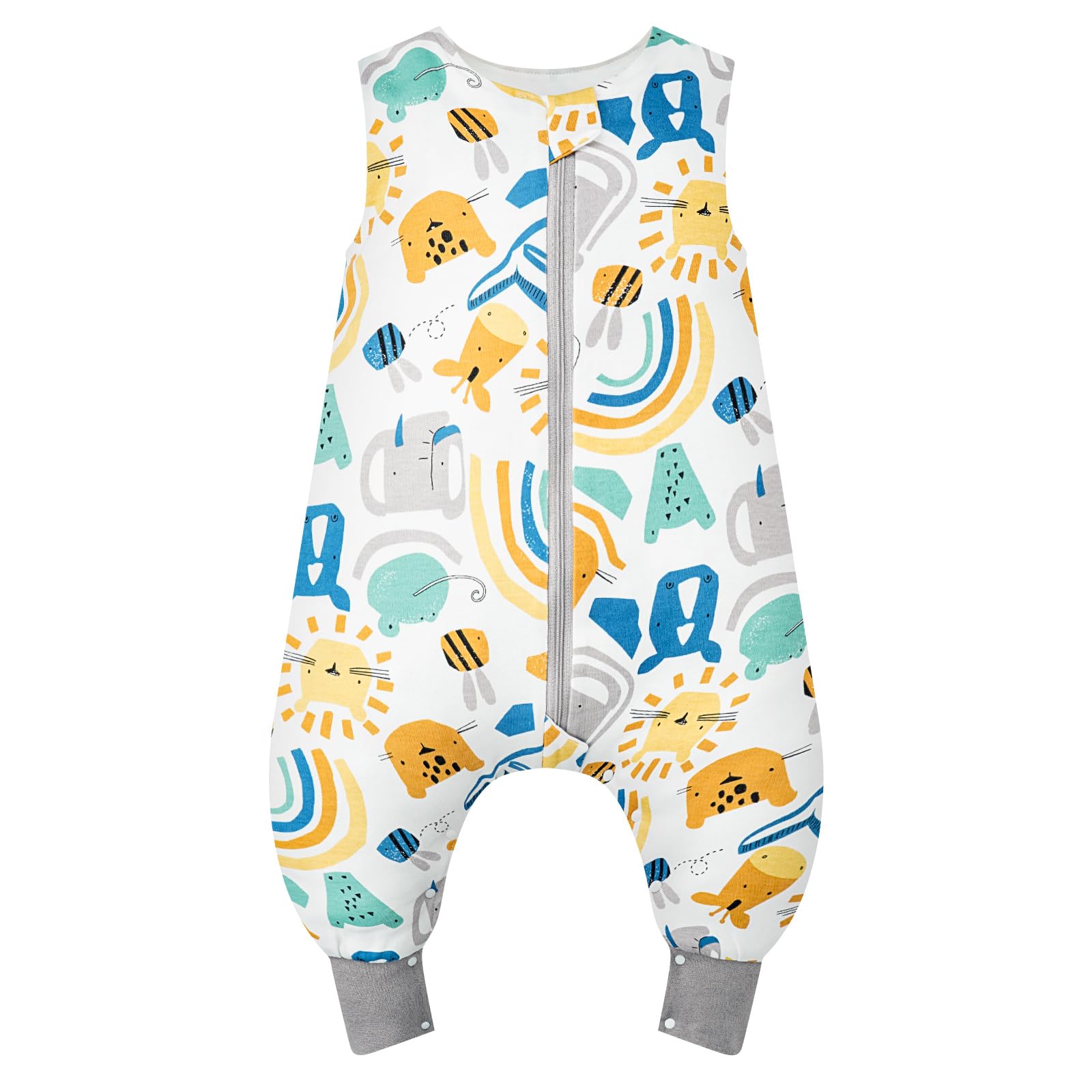 WYTbaby Sacco Nanna con Piedini 1.0 Tog, 100% Cotone Ultra-Morbido, Facile da Indossare, Ideale per il Sonno dei Neonati, Sacco Nanna Adatto per Bambini da 2-3 Anni