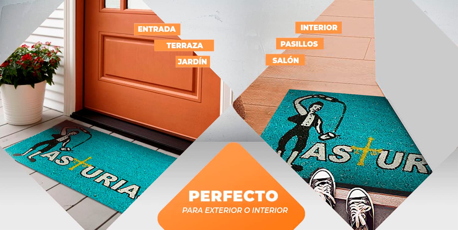 Zerbino In Fibra Di Cocco LucaHome 40x70 Cm Con Scritta 'Ciao Dadi' - Antiscivolo, Antibatterico, Per Ingresso Interno O Esterno Coperto