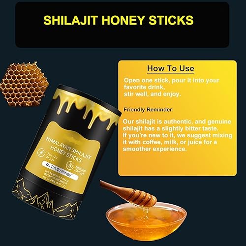 Miniatura 4 de Palitos de miel Shilajit  Shilajit puro del Himalaya con miel natural y azafrán  Más de 85 minerales traza y 75% + ácido fúlvico  Energía, vitalidad