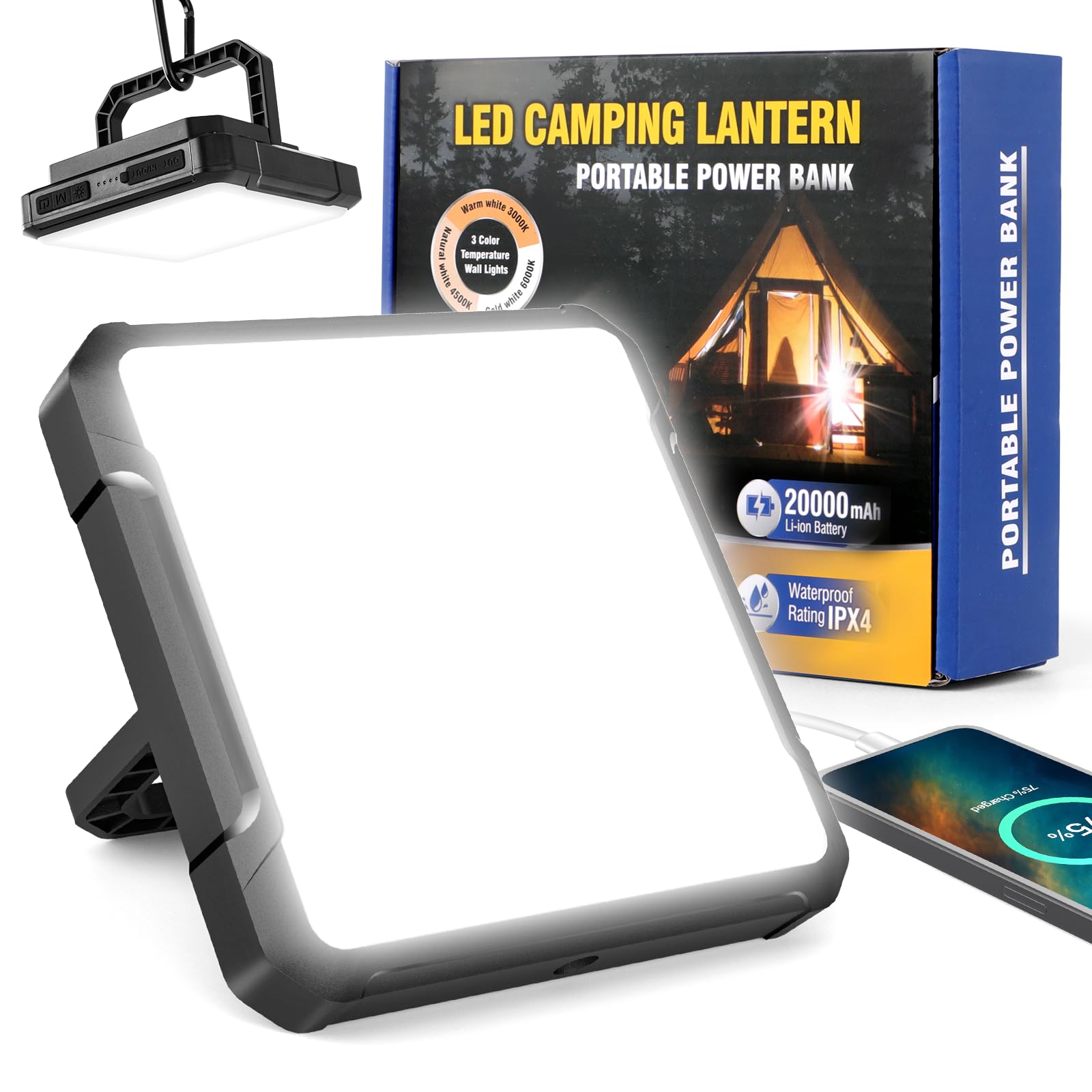 Lanterna Da Campeggio Portatile, Luce Da Tenda Ricaricabile Tramite USB - Foto 11