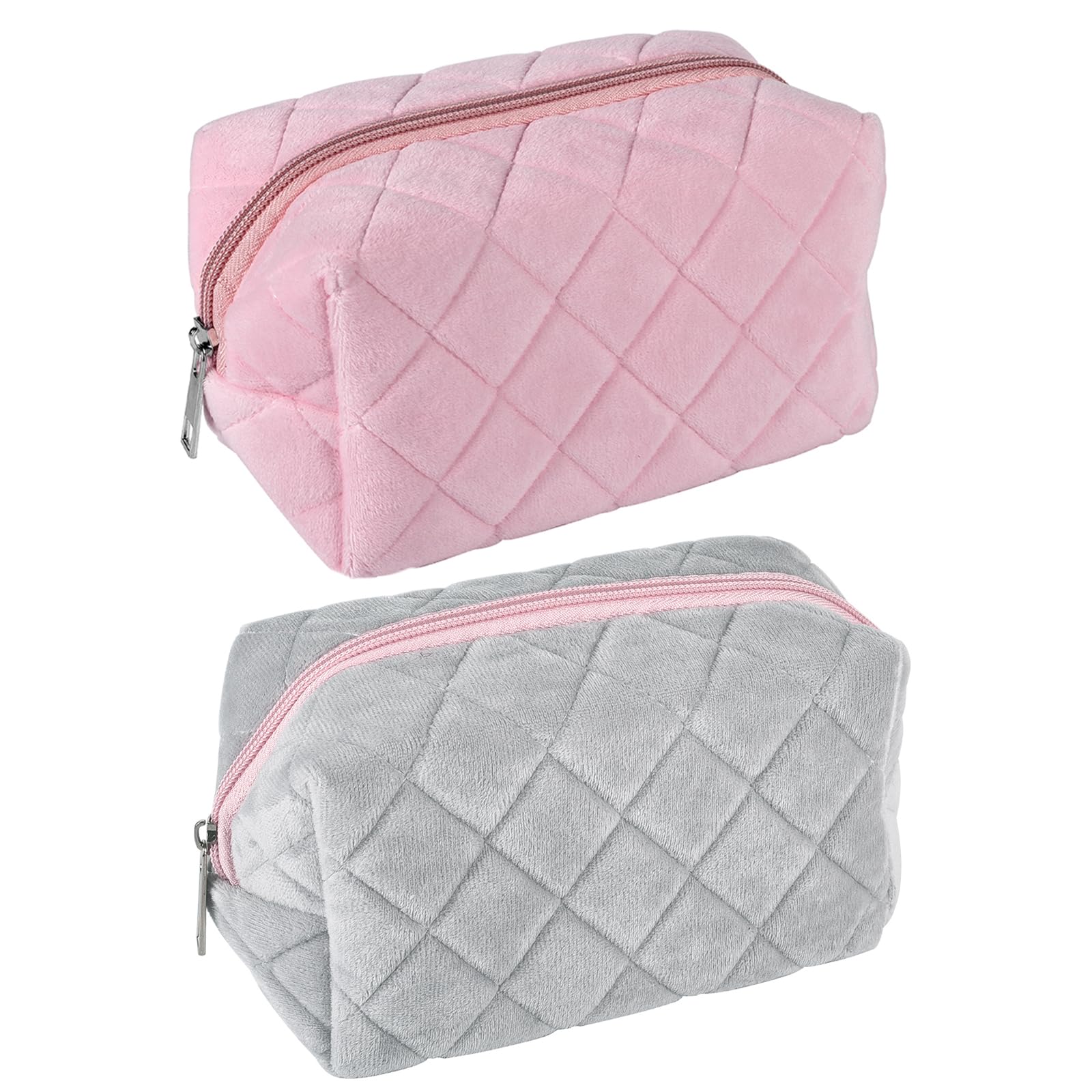 TopHomer Girls Pencil Case, Pink+Grey, Modern, 17CM*9CM*10CM, For Girls Secondary School, Office, College Students, Gifts