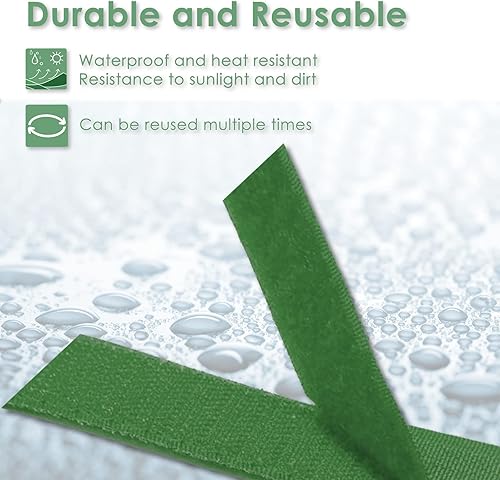 Miniatura 3 de Cinta verde para atar el jardín, soportes para plantas, suave con las plantas (65.6 pies x 0.6 pulgadas, 1 rollo, verde)