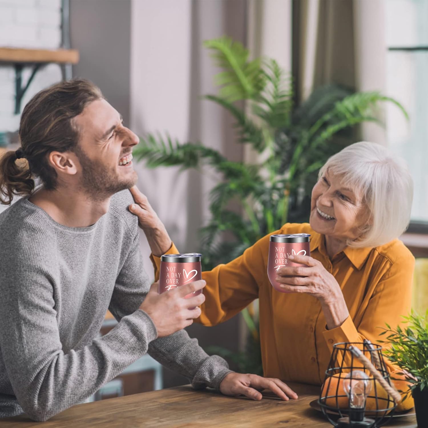 Black Friday - 60% OFF WONDAY Gifts for Women-Birthday Gifts for Women-Wine Gifts Ideas for Women, Mother, BFF, Mom, Friends, Wife, Daughter, Sister, 12 OZ Stainless Steel Wine Tumbler with Lid and Coffee Spoon (RoseGold)