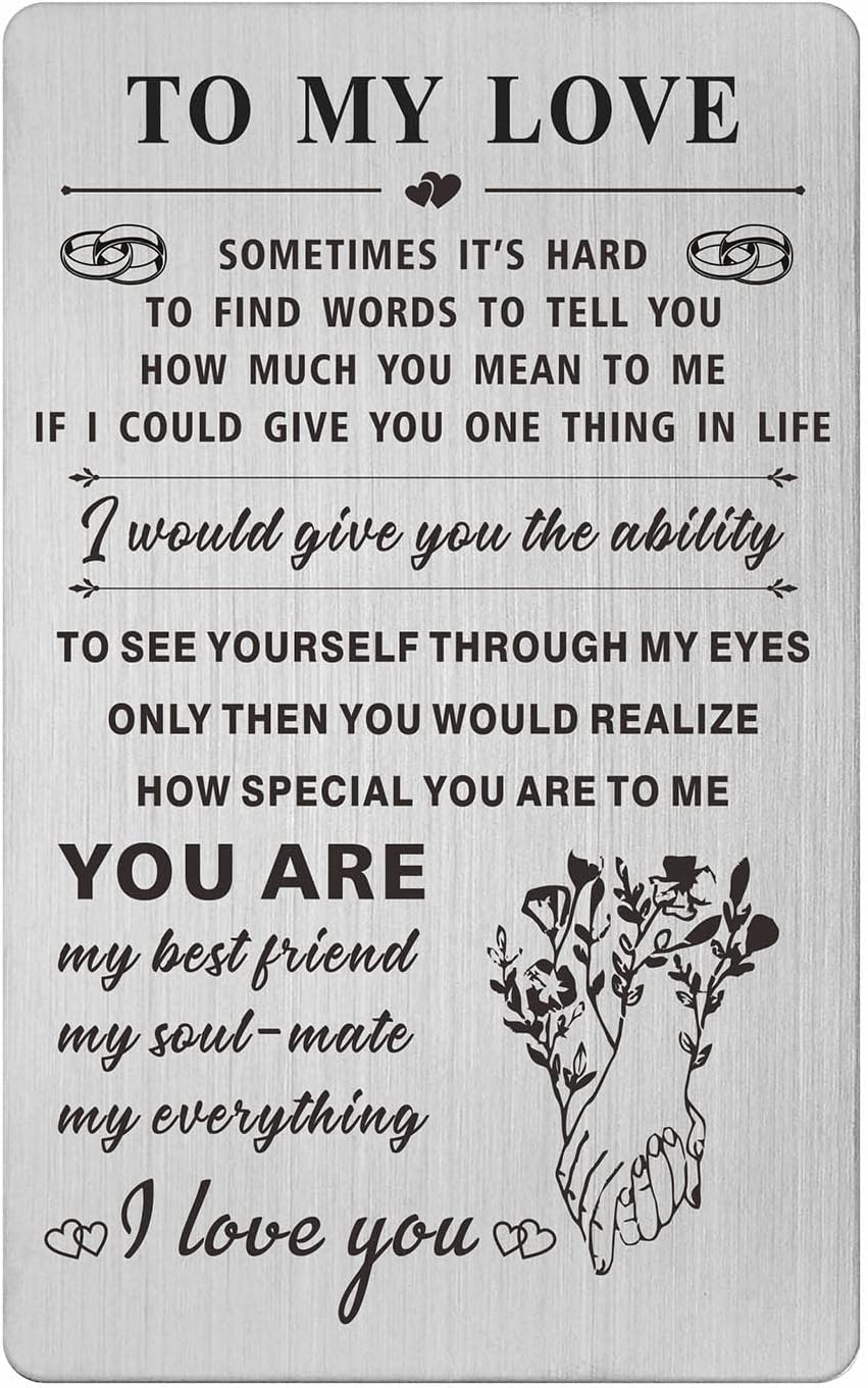 Resdink I Love You Mothers Day Card Gifts for Her Women, Romantic Wedding Anniversary Card for Girlfriend Wife, Female Love Birthday Gifts Woman Mini Note from Husband Boyfriend