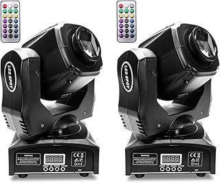 2 Pcs Moving Head Stage Light 60W Prism Effects DMX512 Party Light with Remote Control 9/11CHs for Disco KTV Nightclub Party Wedding Theatre Concert Ballroom Live Performance