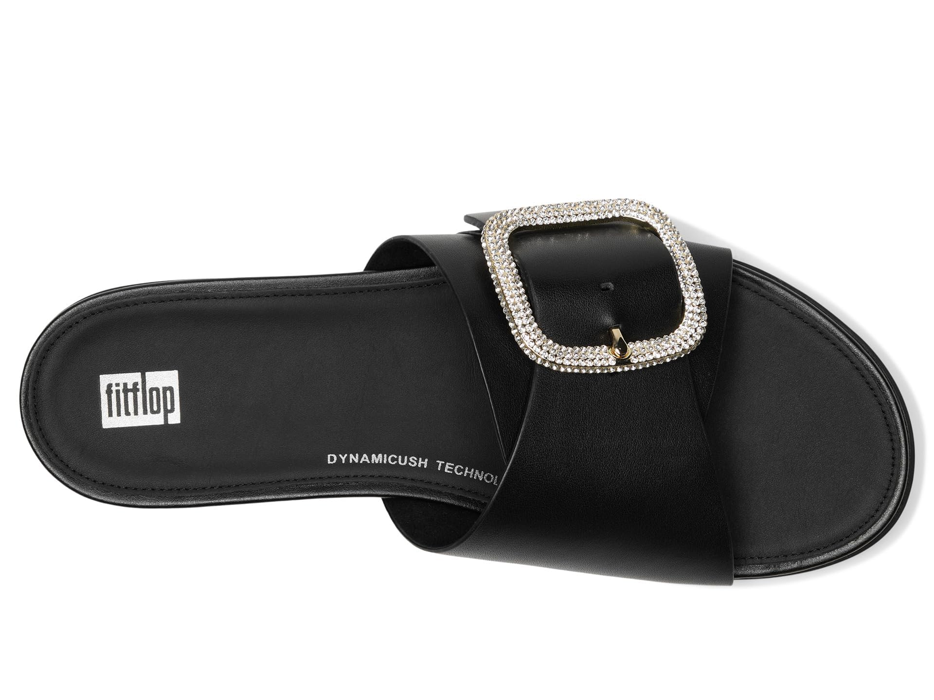 Fitflop Damen Gracie Crystal Maxi-buckle Metallic-leather SlidesSandale