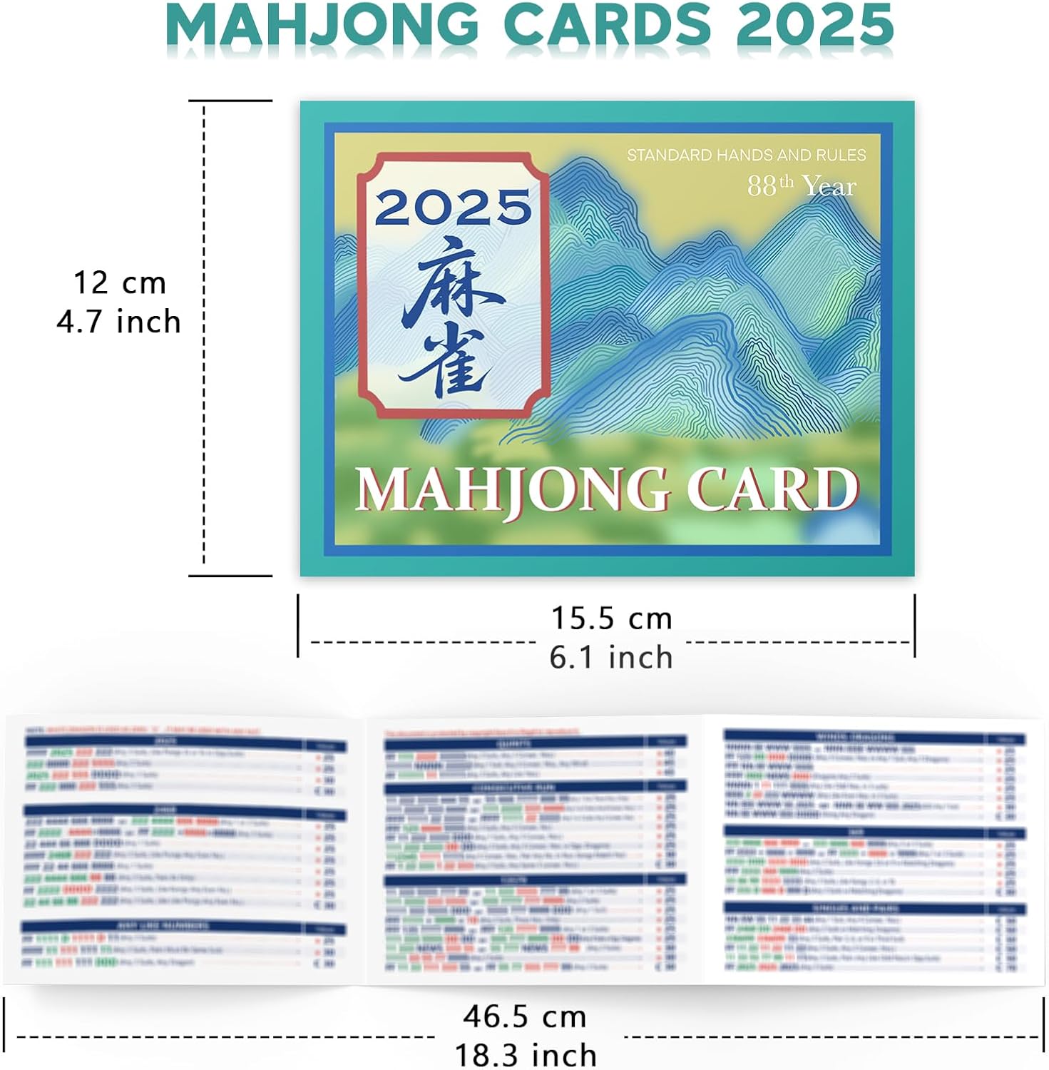 Mahjong Cards 2025 Large Print Set 4PCS American Majong Card Official