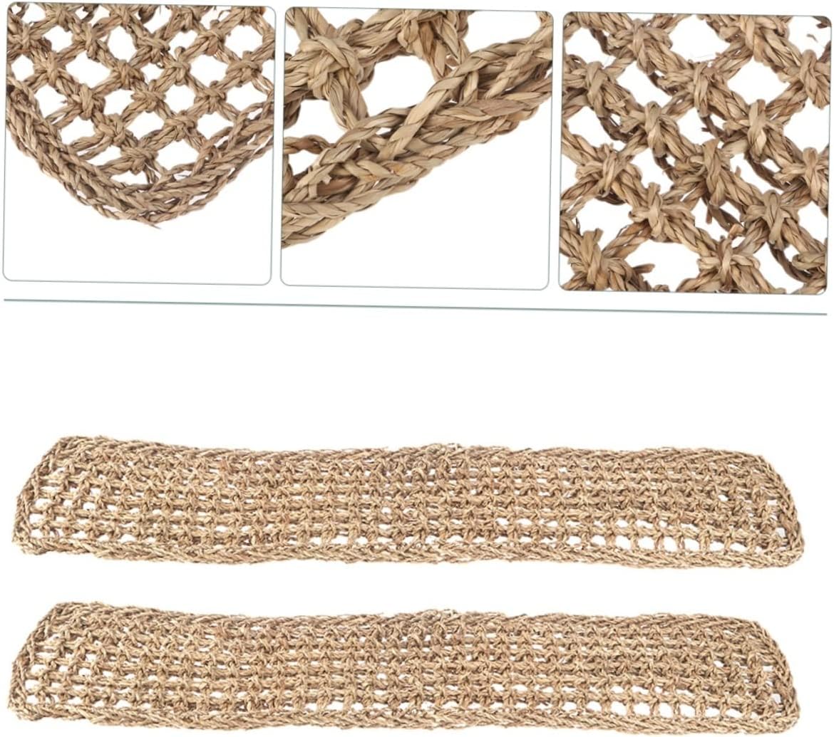 2PCS Bearded Dragon Hammocks Natural Seagrass Reptile Lounger for Lizards Climbing and Nesting PET Cushions for Terrarium