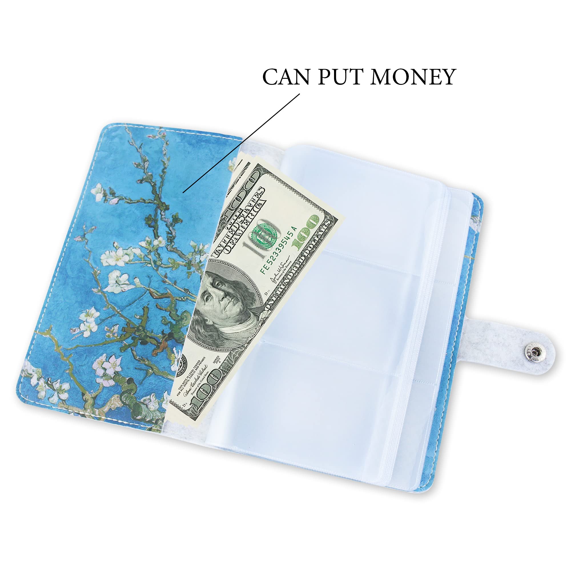 Czzmy Business Card Organizer,Business Card Holder Book Case PU Leather Organization Binder Name ID Card Holder for Men & Women - Image 4
