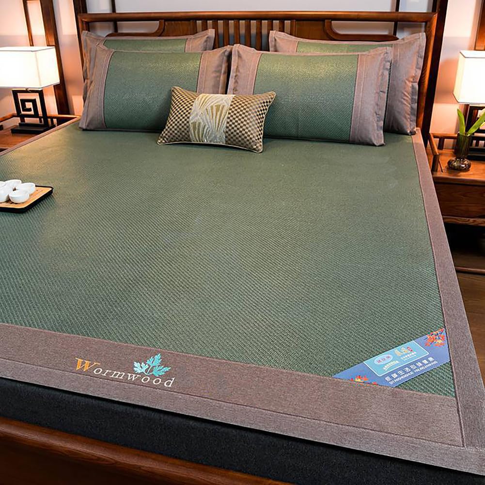 LOMNCHSG Bamboo Rattan Mat Bed, Cooling Bamboo Sleeping Mat Breathable Foldable Multiple Sizes(A,90 * 190CM)