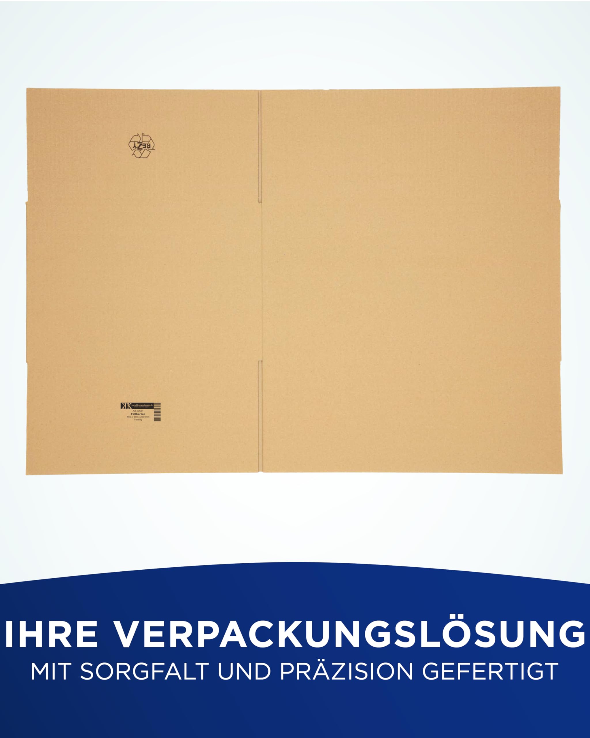 KK Verpackungen Versandkartons 450 x 350 x 250 mm Braun 1-wellig (Außenmaß 455 x 355 x 260 mm) | 75 Stück, Faltkartons Kartons geeignet für Versand als DHL Paket DPD Hermes GLS Paketklasse M (KK31)