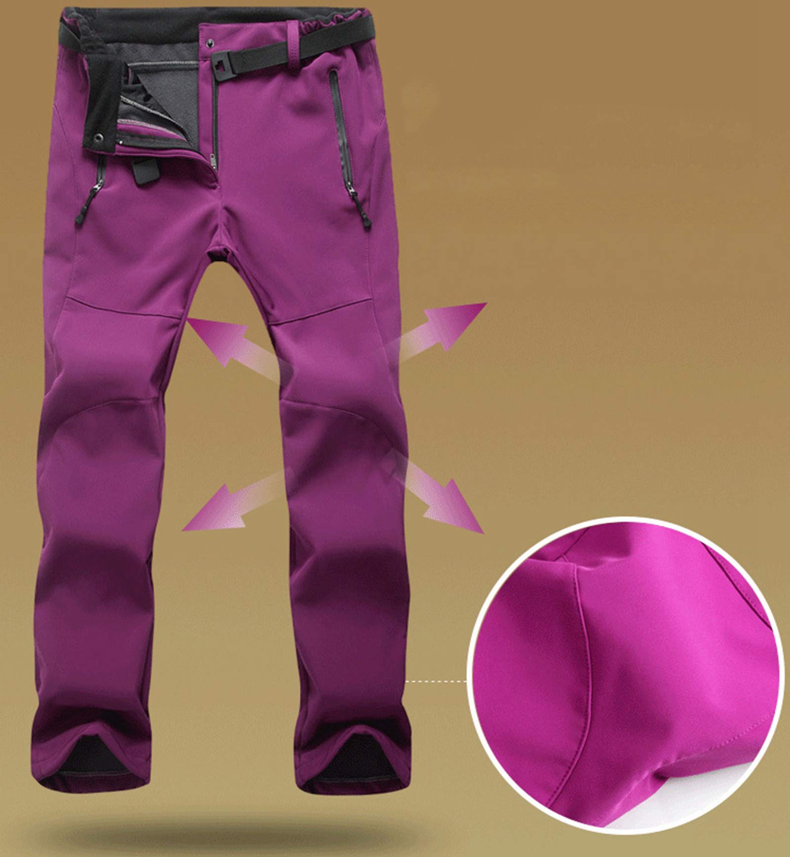 Pantalones de Esquí para Hombres Dawwoti Impermeables y Resistentes al Viento con Bolsillo Cremallera