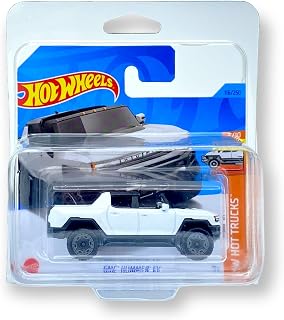 Hot Wheels GMC Hummer (White) 3/10 HW Hot Trucks 2023-116/250 (Short Card) - COMES IN A KLAS CAR KEEPER PROTECTIVE COLLECTORS CASE - HKJ00