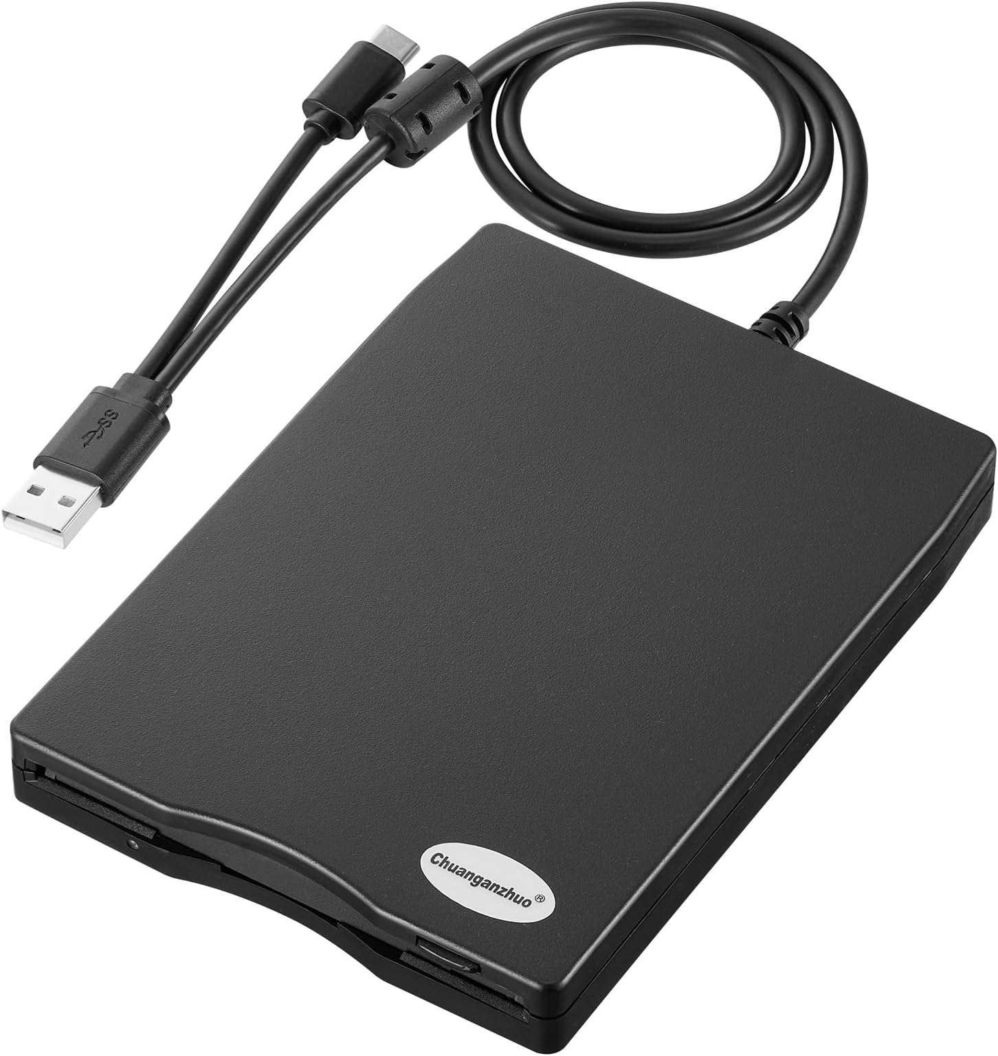 Chuanganzhuo 3.5 inch External USB Type C Floppy Disk Reader, Portable USB Floppy Disk Drive, Floppy Disc Reader for PC, Laptop, Windows 11/10