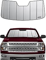 Vista 9 de Parasol para parabrisas para Chevy Silverado/GMC Sierra 1500 2007-2013, 2500 3500 HD 2007-2014, acabado de cuero gris premium