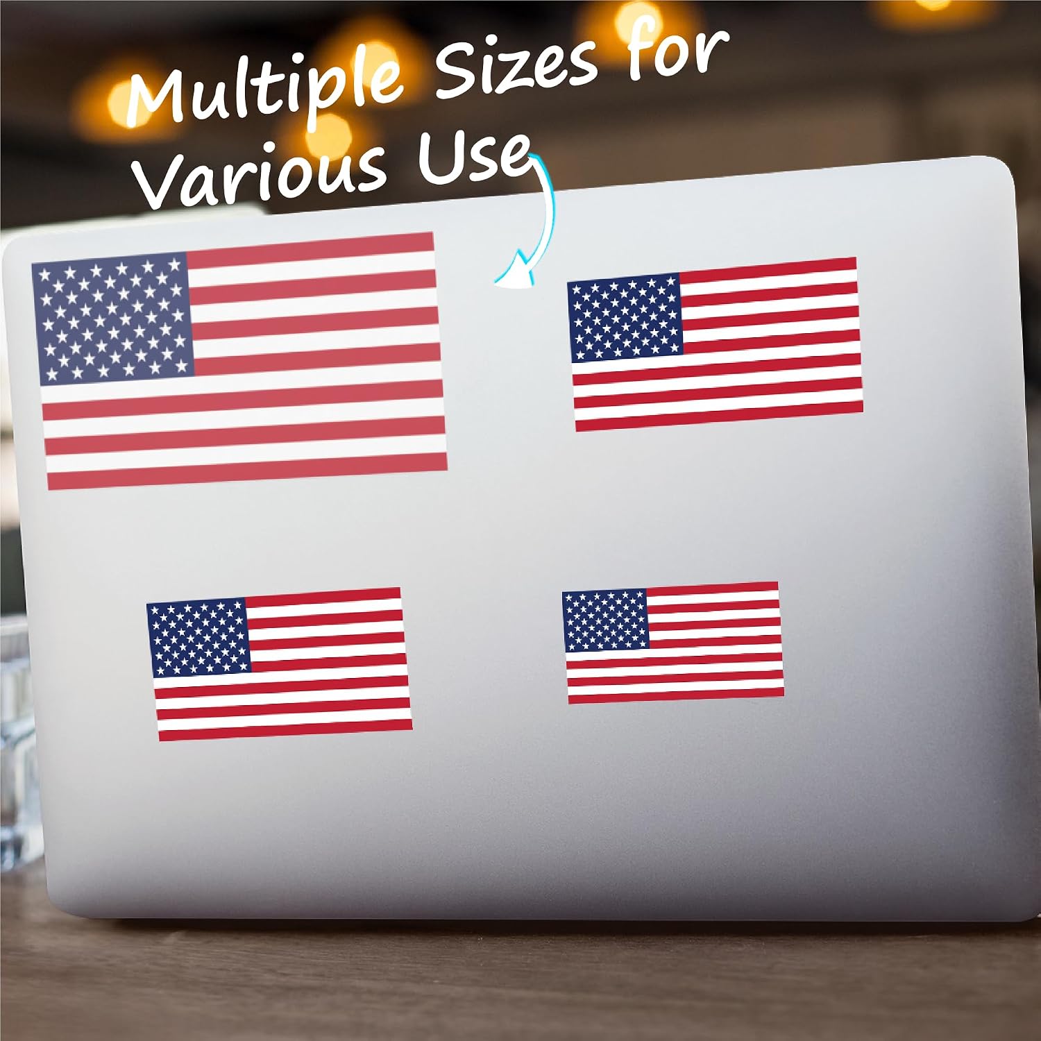 American Flag Decals for Vehicles (9 Pack, Various Sizes) - Durable, Waterproof, American Flag Stickers - No Fade Used for Truck, Car, Helmet, Laptop, RV, Water Bottle, Boat