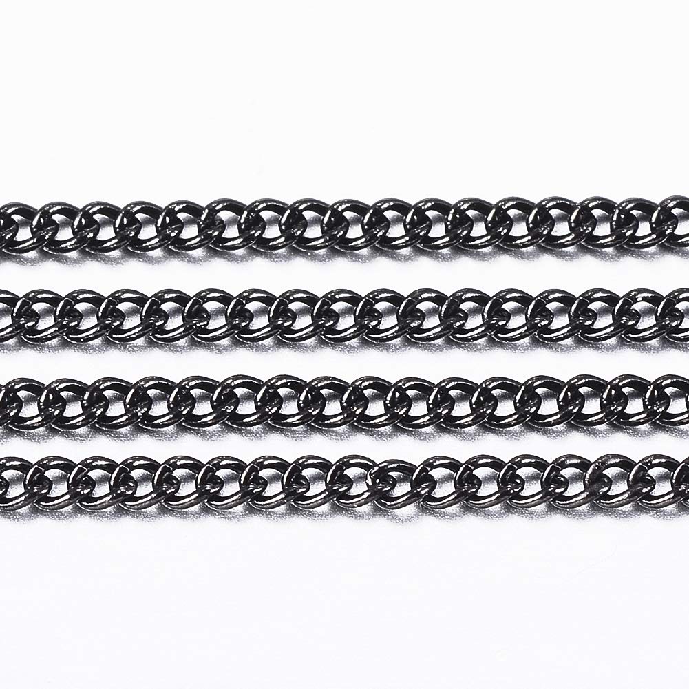 Catena colorata fai da te，Rotoli colorati a catena Catena a spirale da 33 piedi Catena in acciaio inossidabile da 1,2 mm in oro rosa Catena saldata con bobina for creazione di braccialetti di gioielli